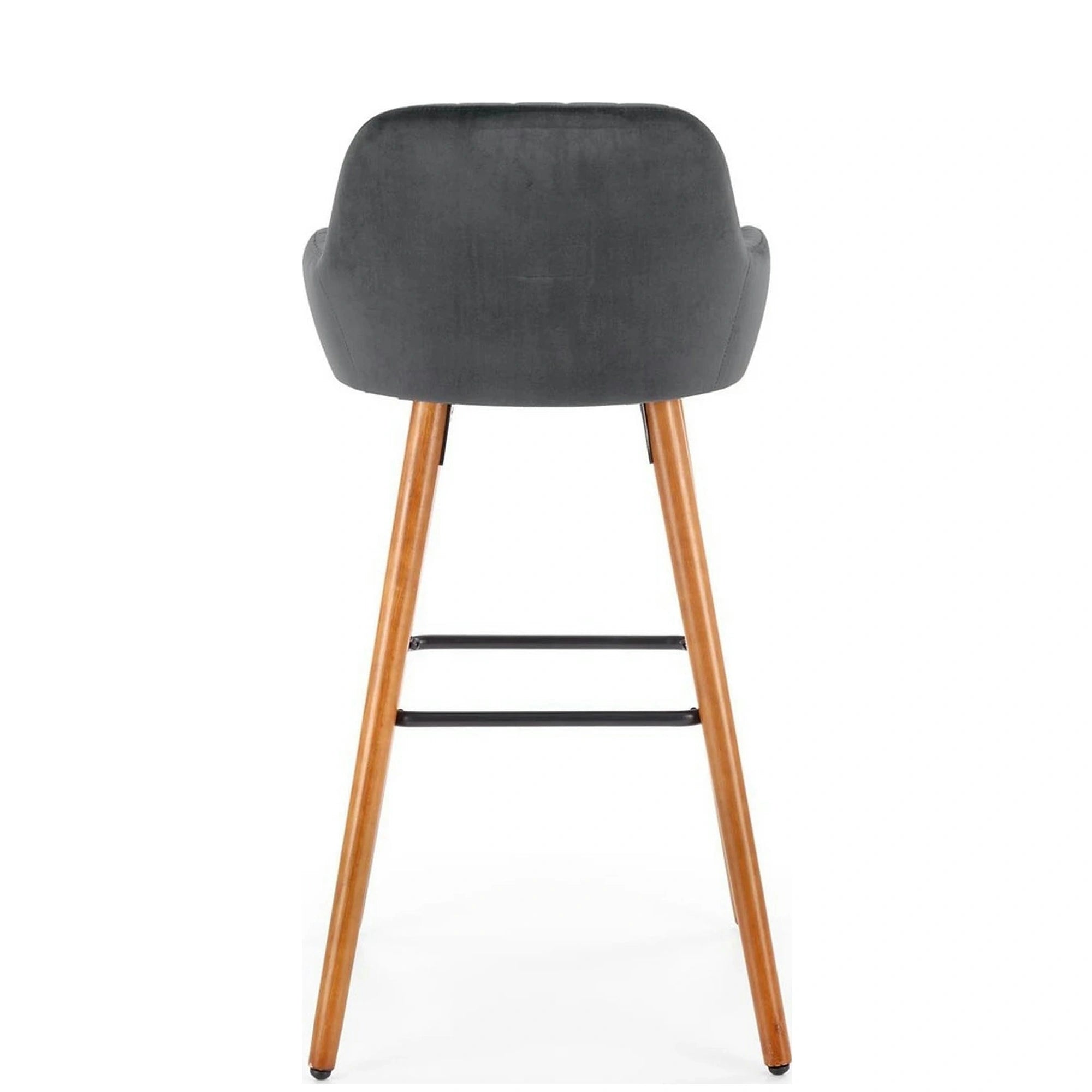 Scaun bar H93, gri inchis/nuc, stofa/lemn, 47x49x98 cm
