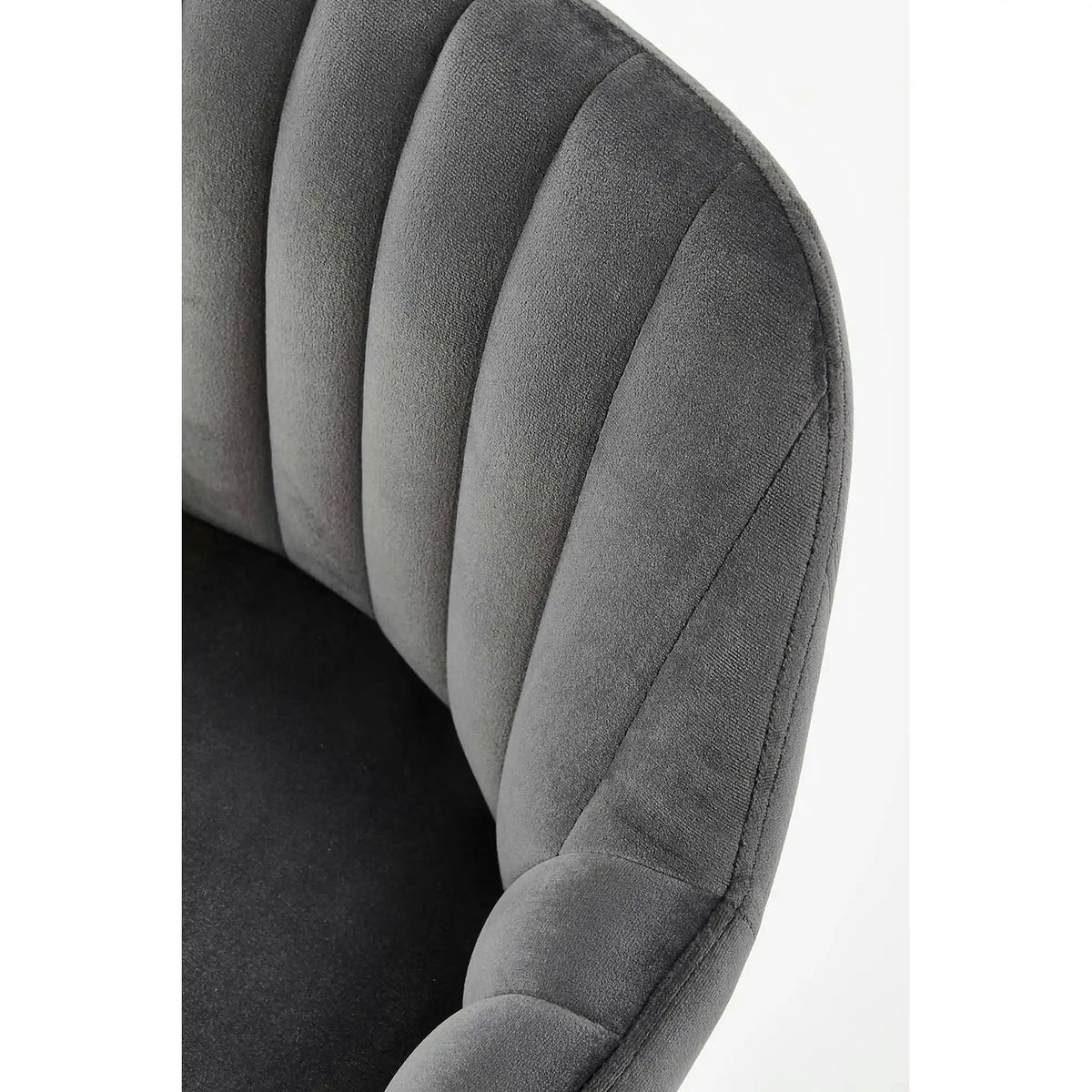 Scaun bar H93, gri inchis/nuc, stofa/lemn, 47x49x98 cm