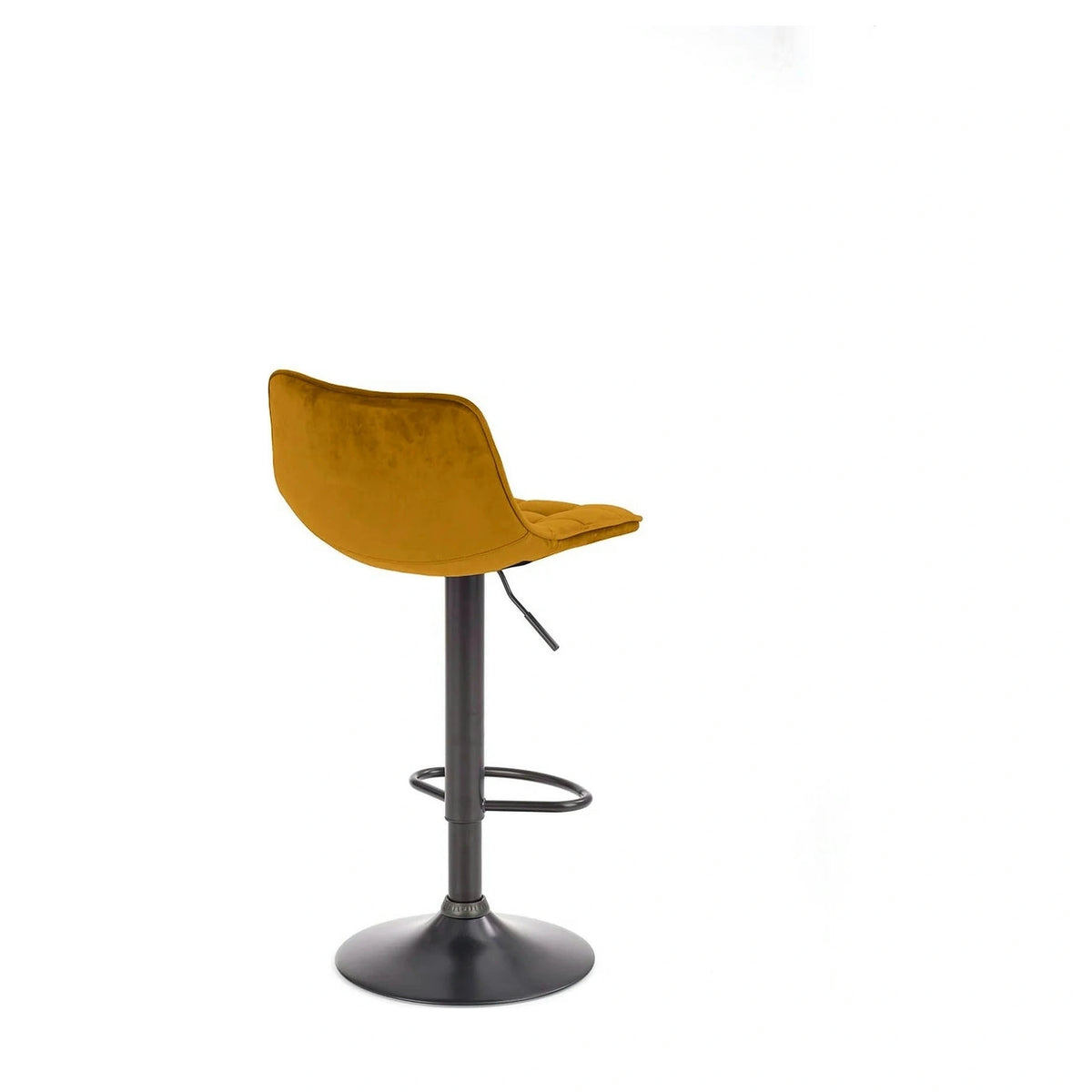 Scaun bar H95, galben mustar - Bluvel 68/negru, stofa catifelata/metal, 43x44x84/106 cm