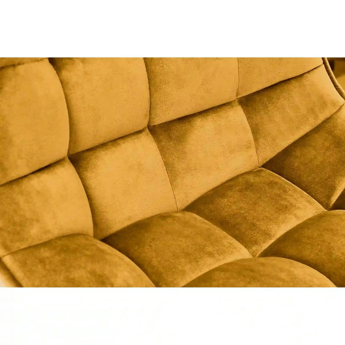 Scaun bar H95, galben mustar - Bluvel 68/negru, stofa catifelata/metal, 43x44x84/106 cm