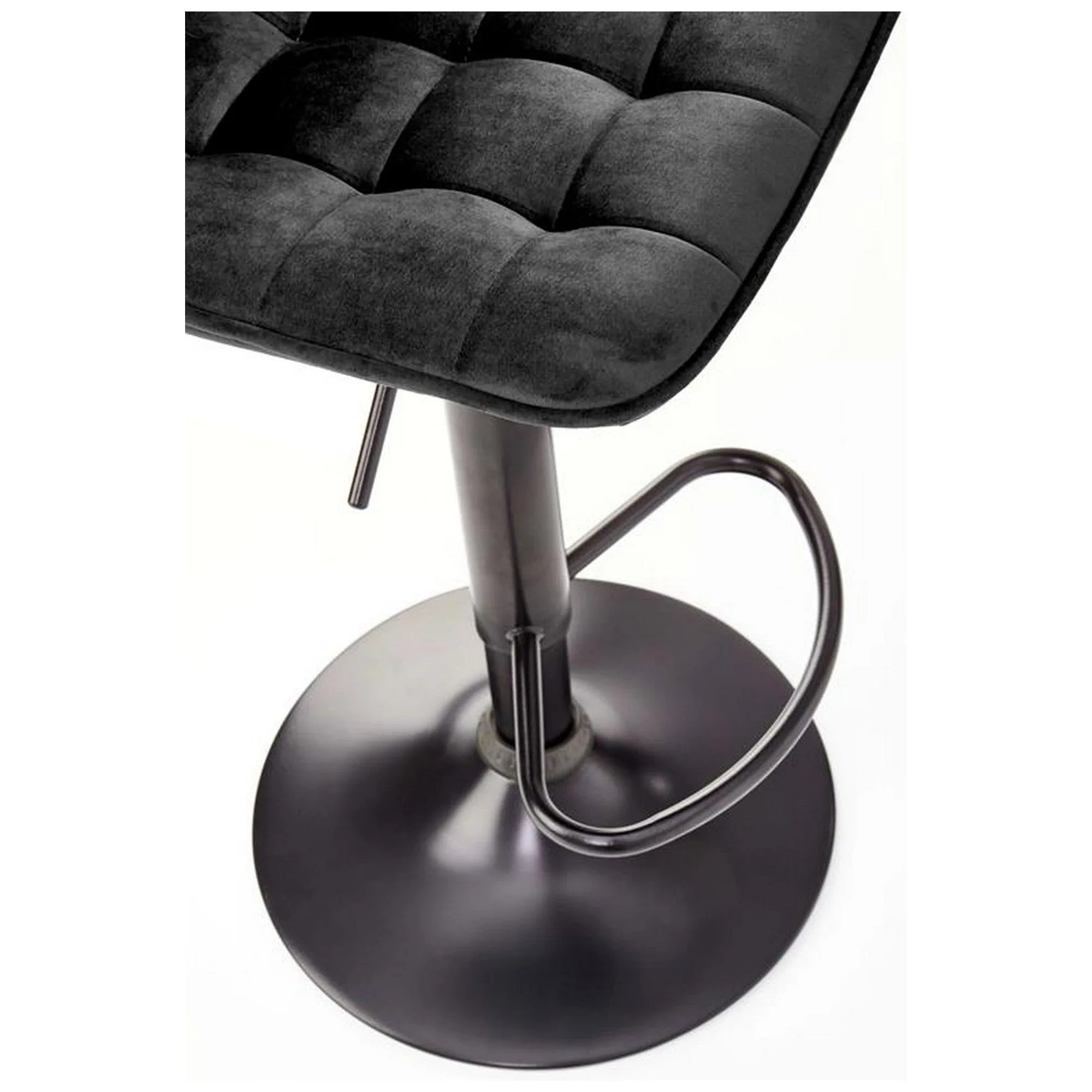 Scaun bar H95, negru, stofa catifelata/otel, 43x44x84/106 cm