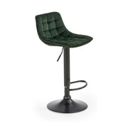 Scaun bar H95, verde inchis/gri inchis, stofa/otel, 43x44x84/106 cm