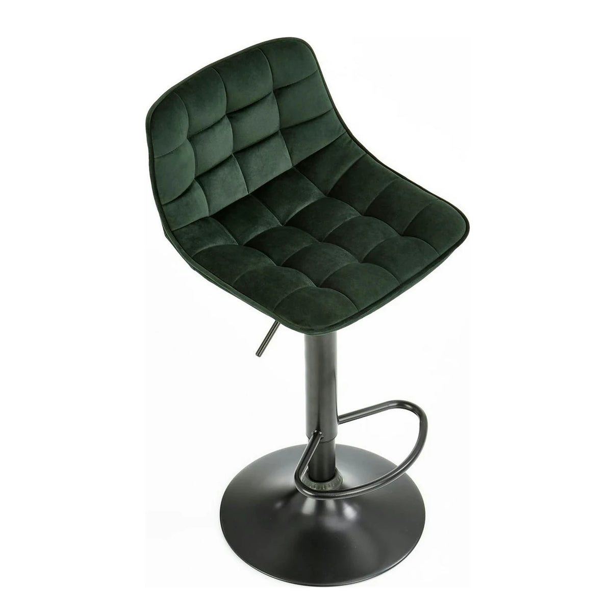 Scaun bar H95, verde inchis/gri inchis, stofa/otel, 43x44x84/106 cm