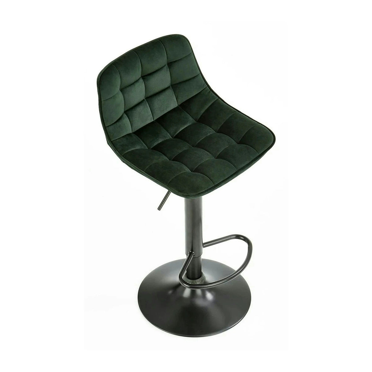 Scaun bar H95, verde inchis/gri inchis, stofa/otel, 43x44x84/106 cm