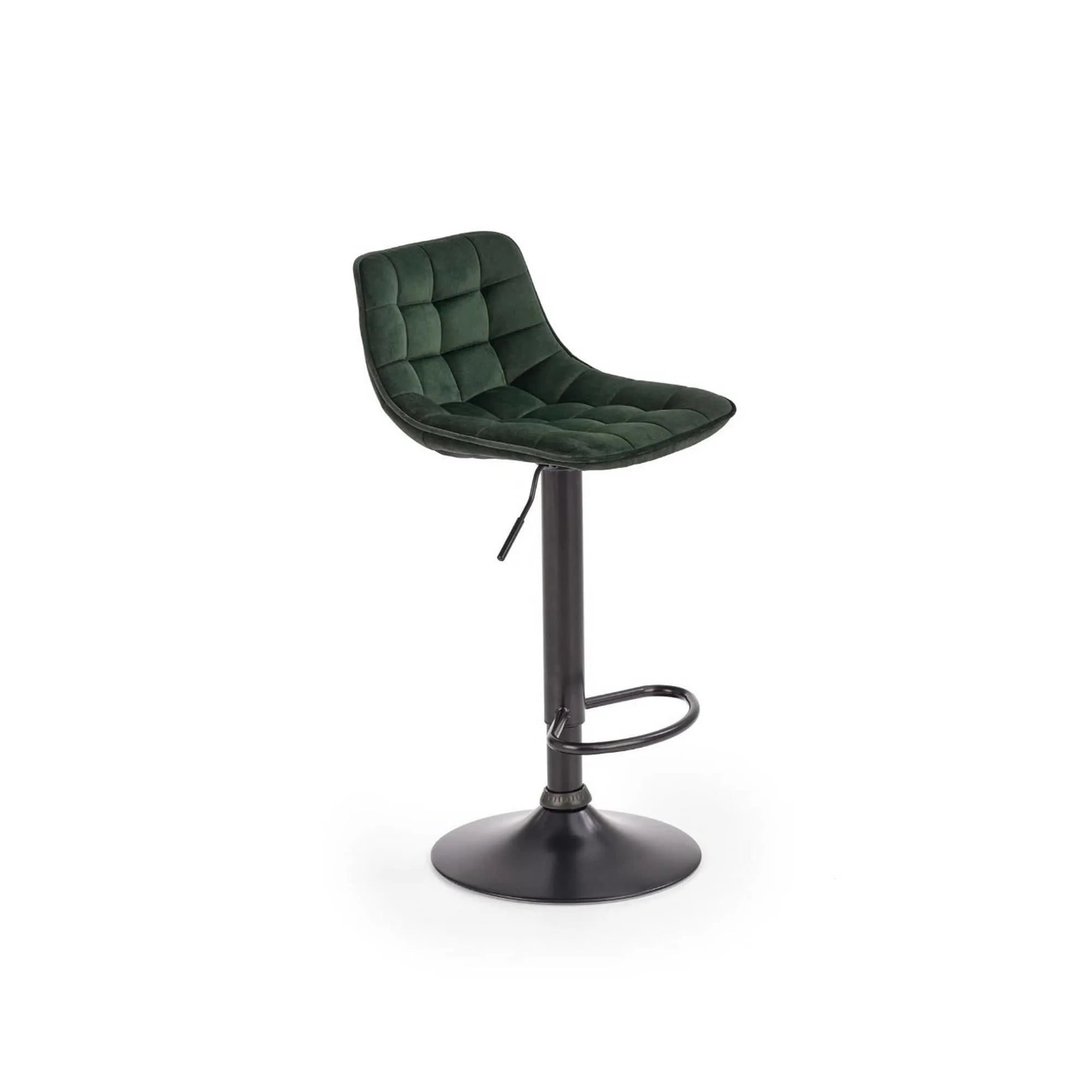 Scaun bar H95, verde inchis/gri inchis, stofa/otel, 43x44x84/106 cm