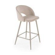 Scaun bar H96, bej deschis/casmir, stofa catifelata/otel, 48x49x89 cm