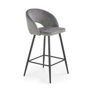 Scaun bar H96, gri/negru, stofa/otel, 48x49x89 cm