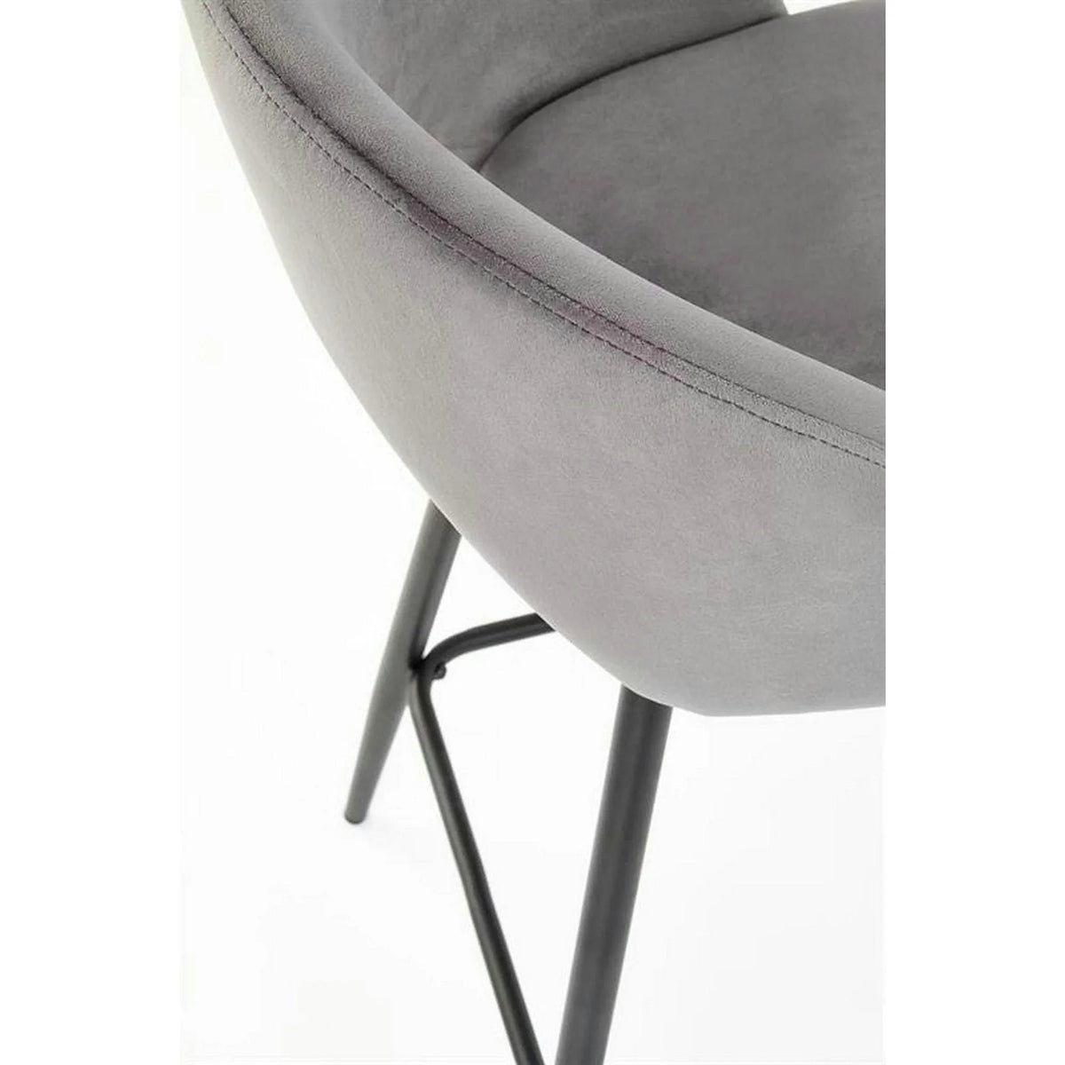 Scaun bar H96, gri/negru, stofa/otel, 48x49x89 cm