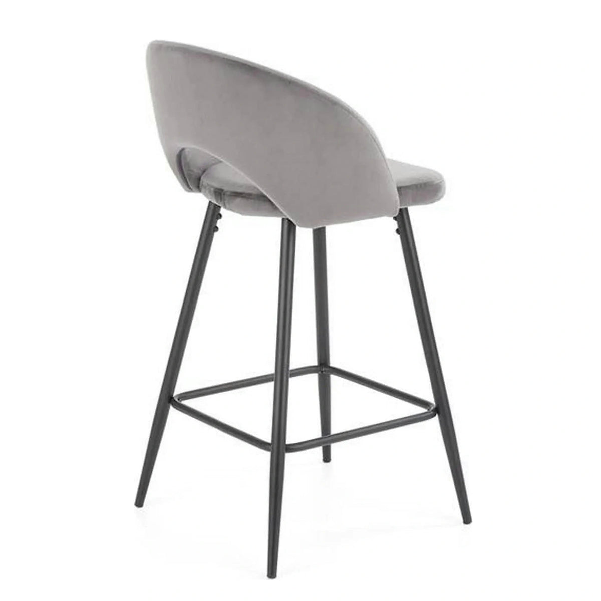 Scaun bar H96, gri/negru, stofa/otel, 48x49x89 cm
