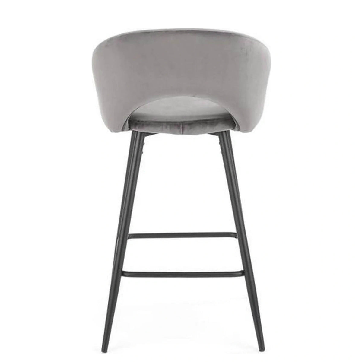 Scaun bar H96, gri/negru, stofa/otel, 48x49x89 cm