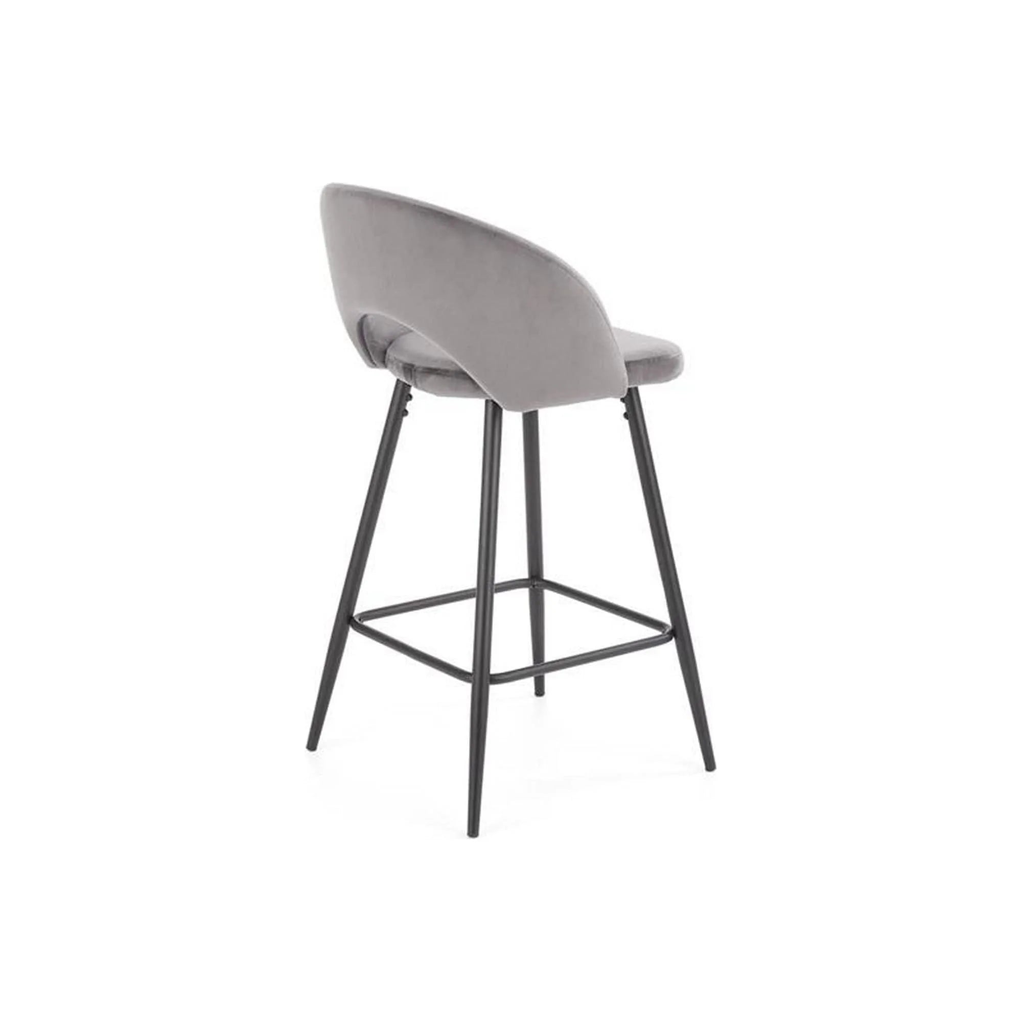 Scaun bar H96, gri/negru, stofa/otel, 48x49x89 cm