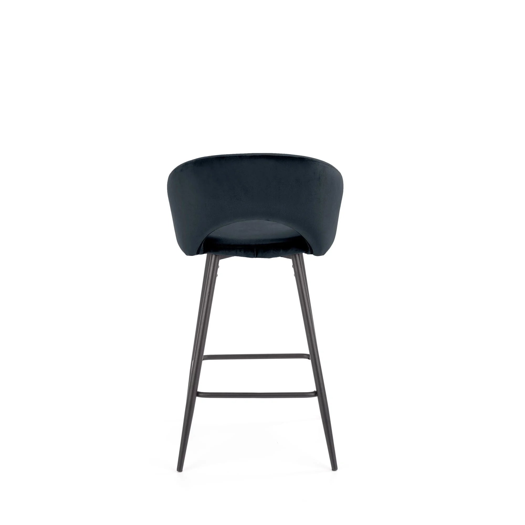 Scaun bar H96, negru - HLR 66, stofa catifelata/otel, 48x49x89 cm