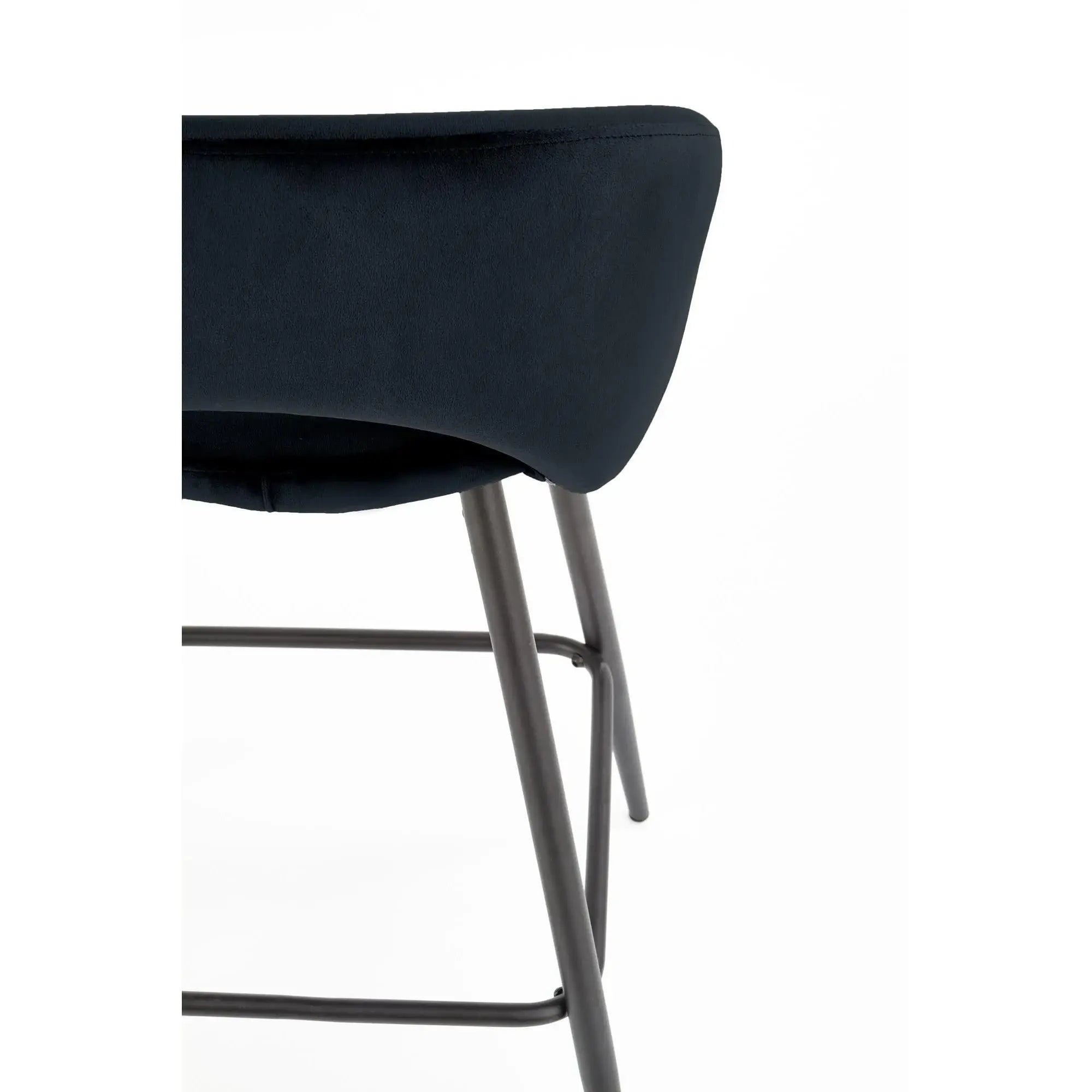 Scaun bar H96, negru - HLR 66, stofa catifelata/otel, 48x49x89 cm