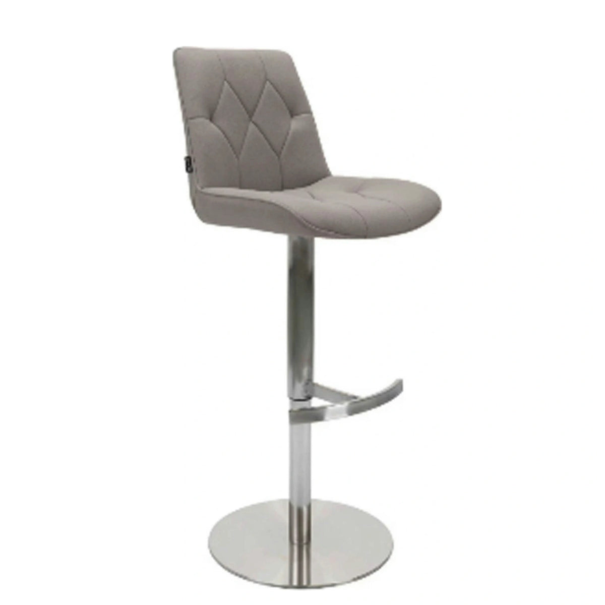Scaun bar HENRY, gri/crom, stofa/metal, 44x55x110/115 cm