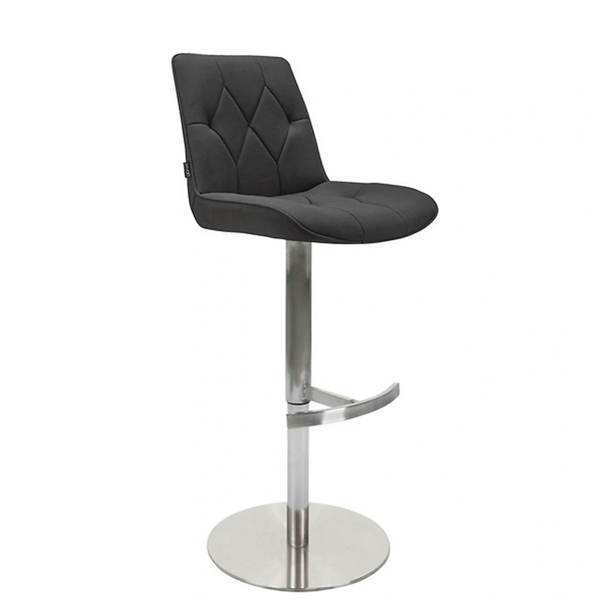 Scaun bar HENRY, negru/crom, stofa clasica/metal, 44x55x110/115 cm