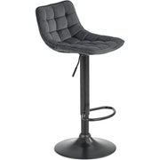 Scaun bar inalt H95, gri/gri inchis, stofa/otel, 43x44x84/106 cm