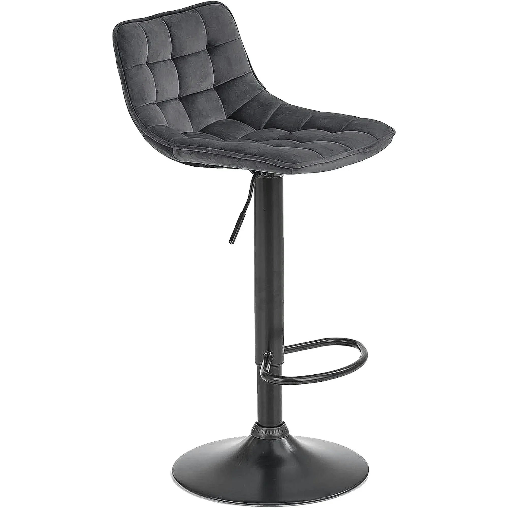 Scaun bar inalt H95, gri/gri inchis, stofa/otel, 43x44x84/106 cm