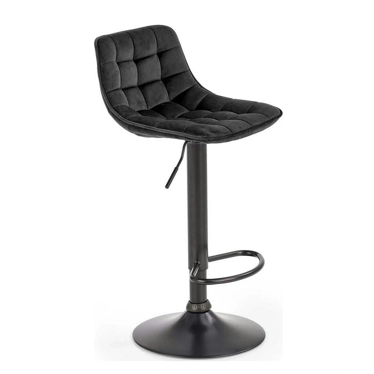 Scaun bar inalt H95, gri/gri inchis, stofa/otel, 43x44x84/106 cm
