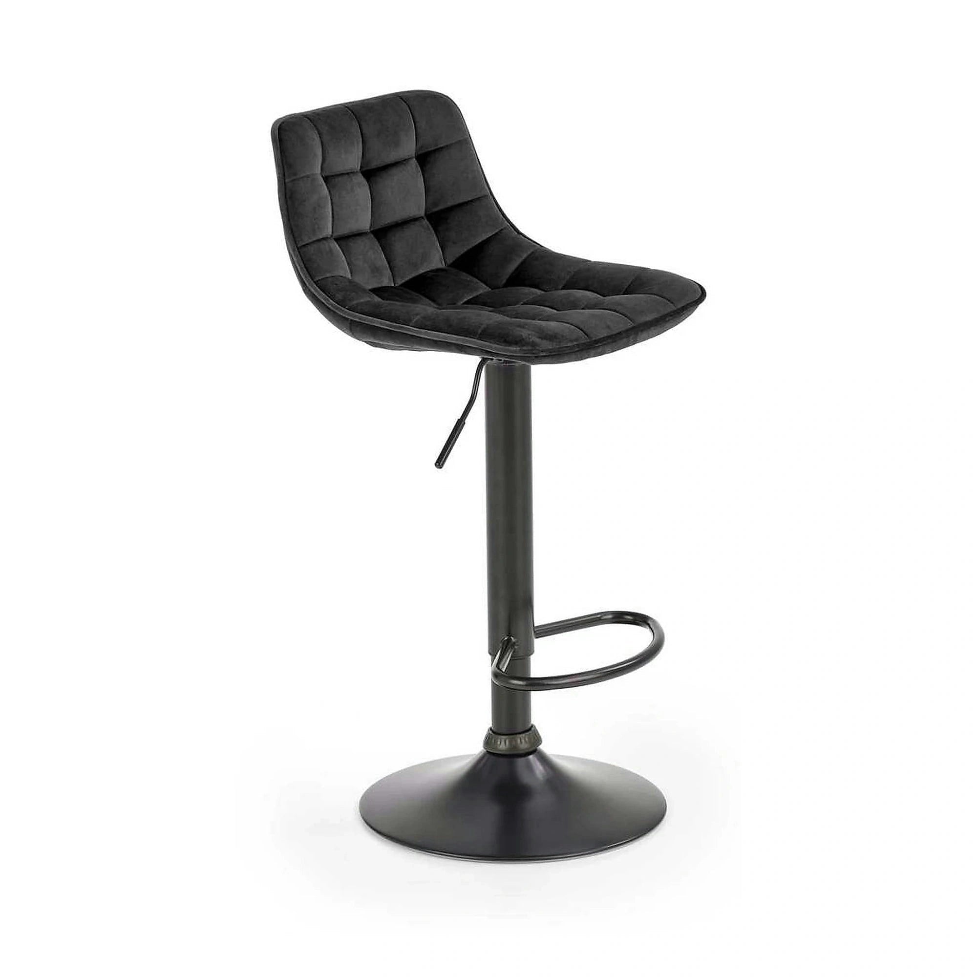 Scaun bar inalt H95, gri/gri inchis, stofa/otel, 43x44x84/106 cm