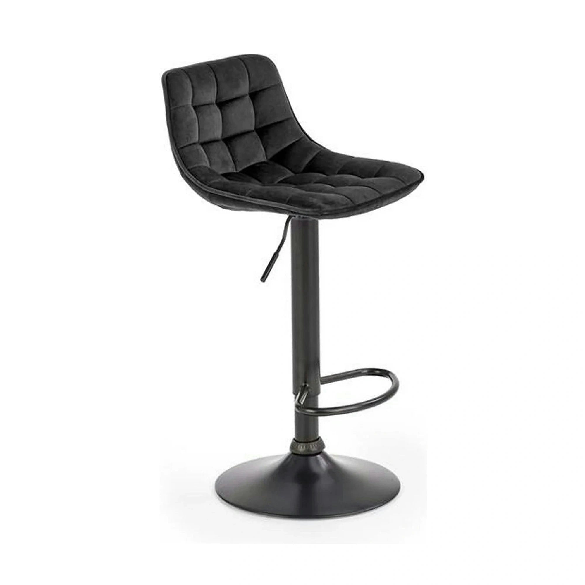 Scaun bar inalt H95, negru, stofa catifelata/otel, 43x44x84/106 cm