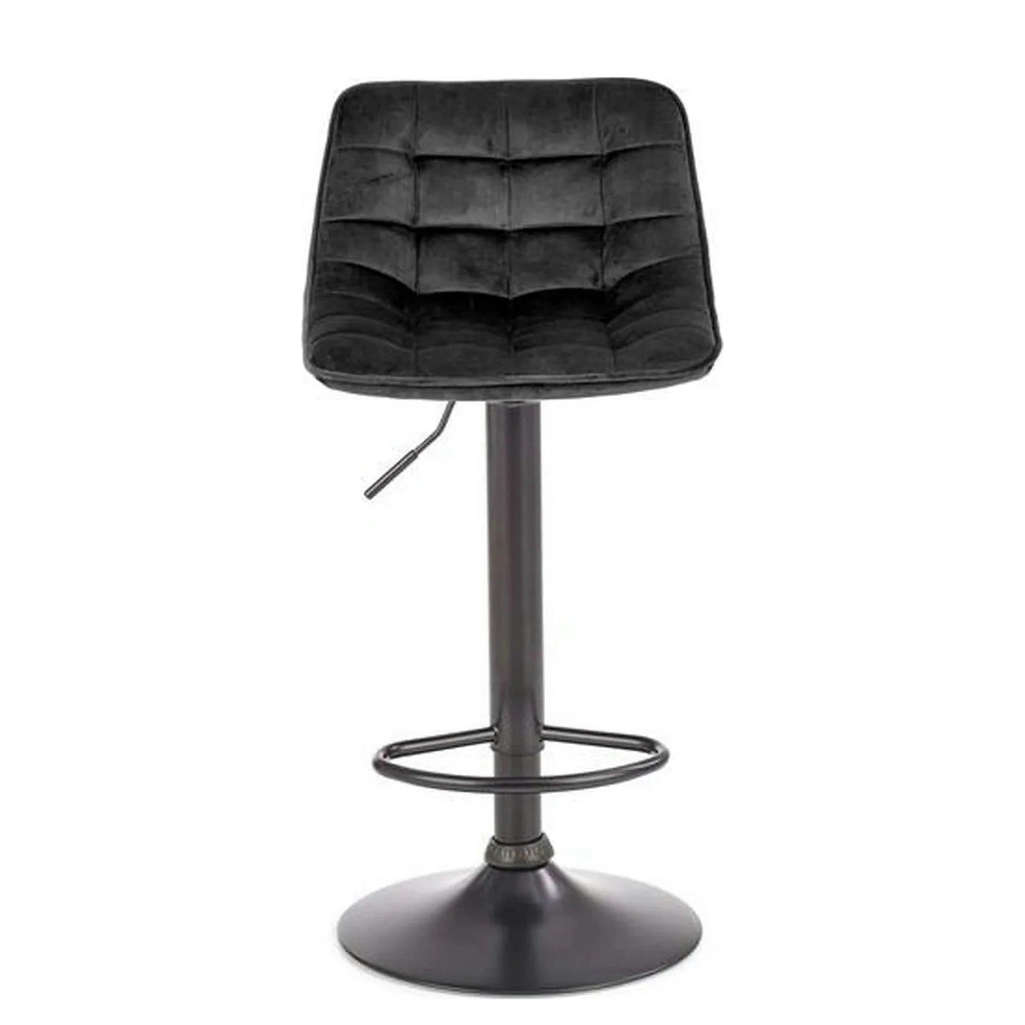 Scaun bar inalt H95, negru, stofa catifelata/otel, 43x44x84/106 cm