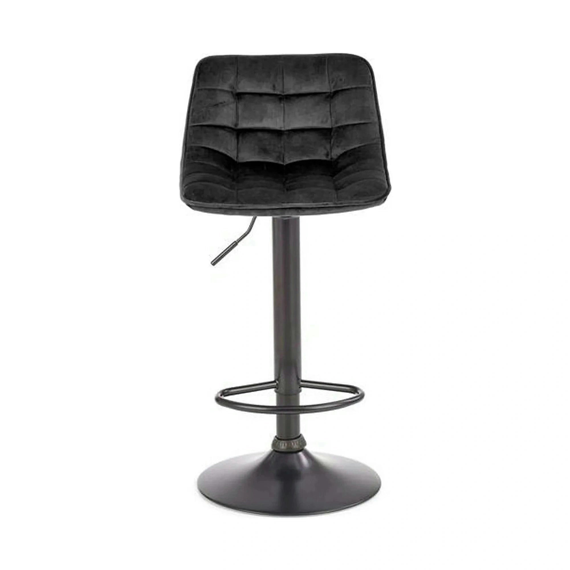 Scaun bar inalt H95, negru, stofa catifelata/otel, 43x44x84/106 cm