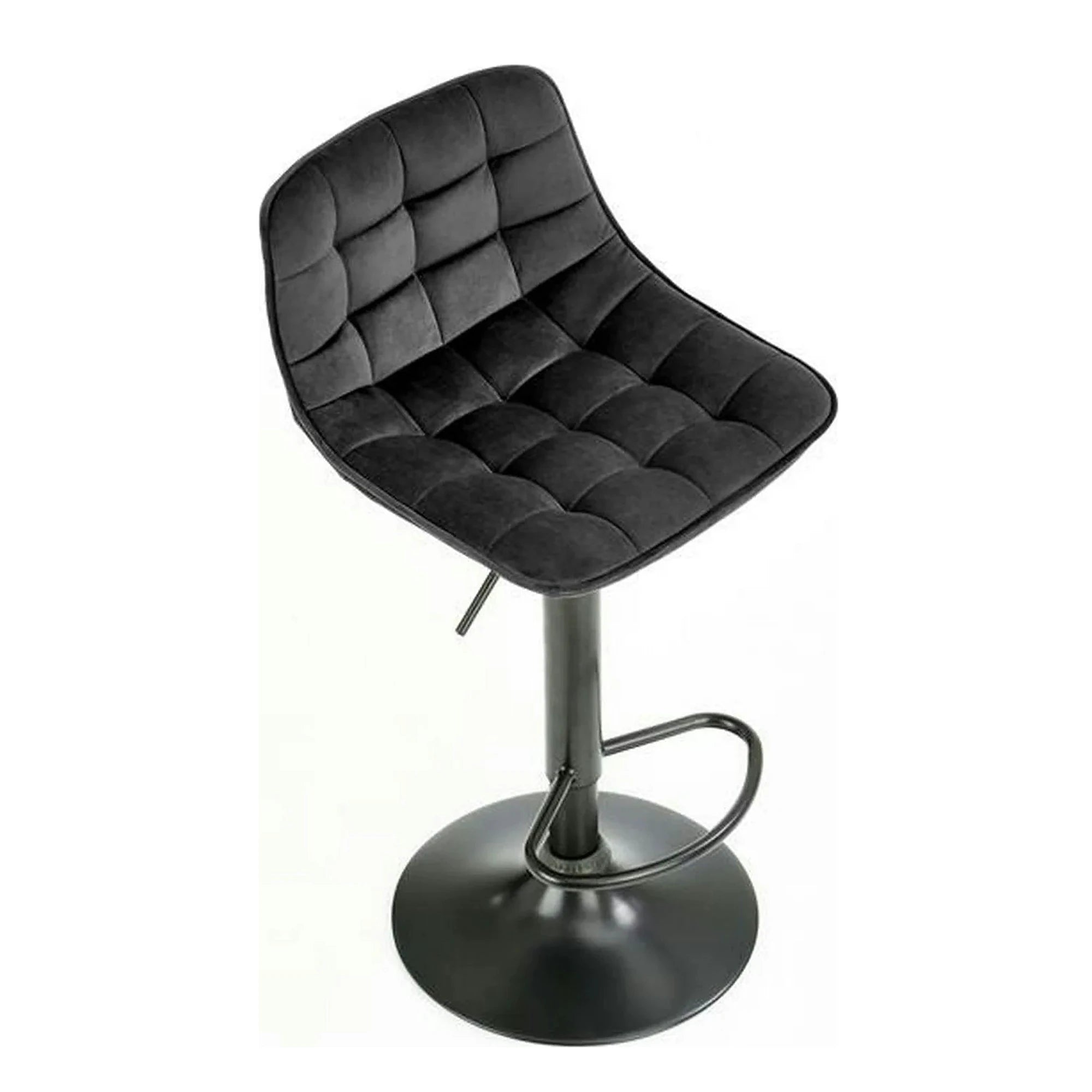 Scaun bar inalt H95, negru, stofa catifelata/otel, 43x44x84/106 cm
