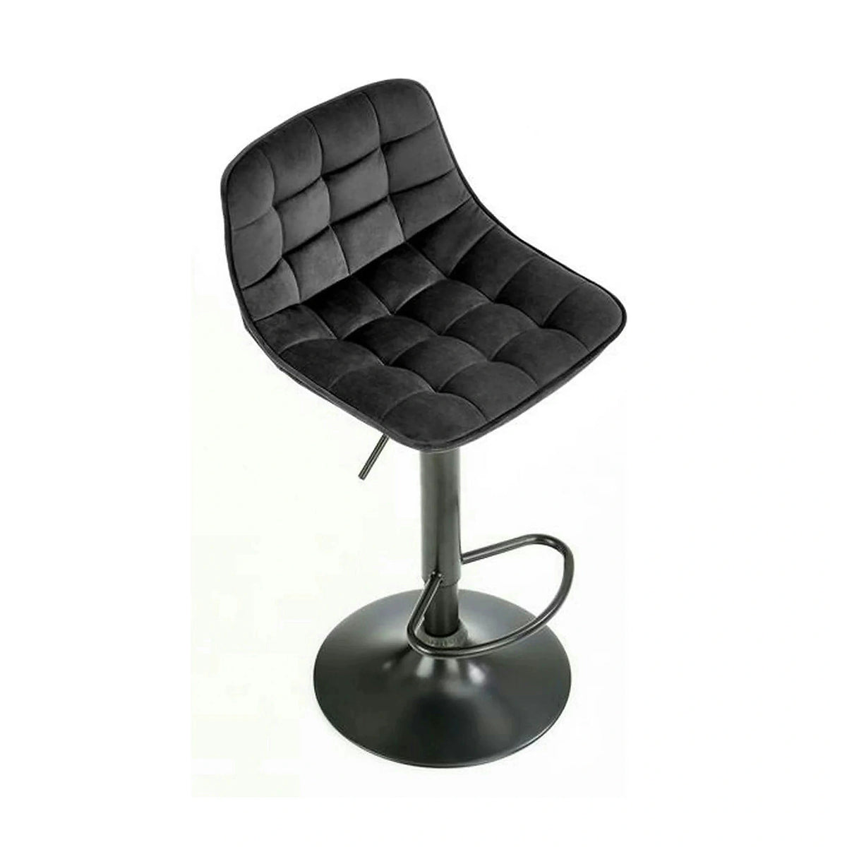 Scaun bar inalt H95, negru, stofa catifelata/otel, 43x44x84/106 cm