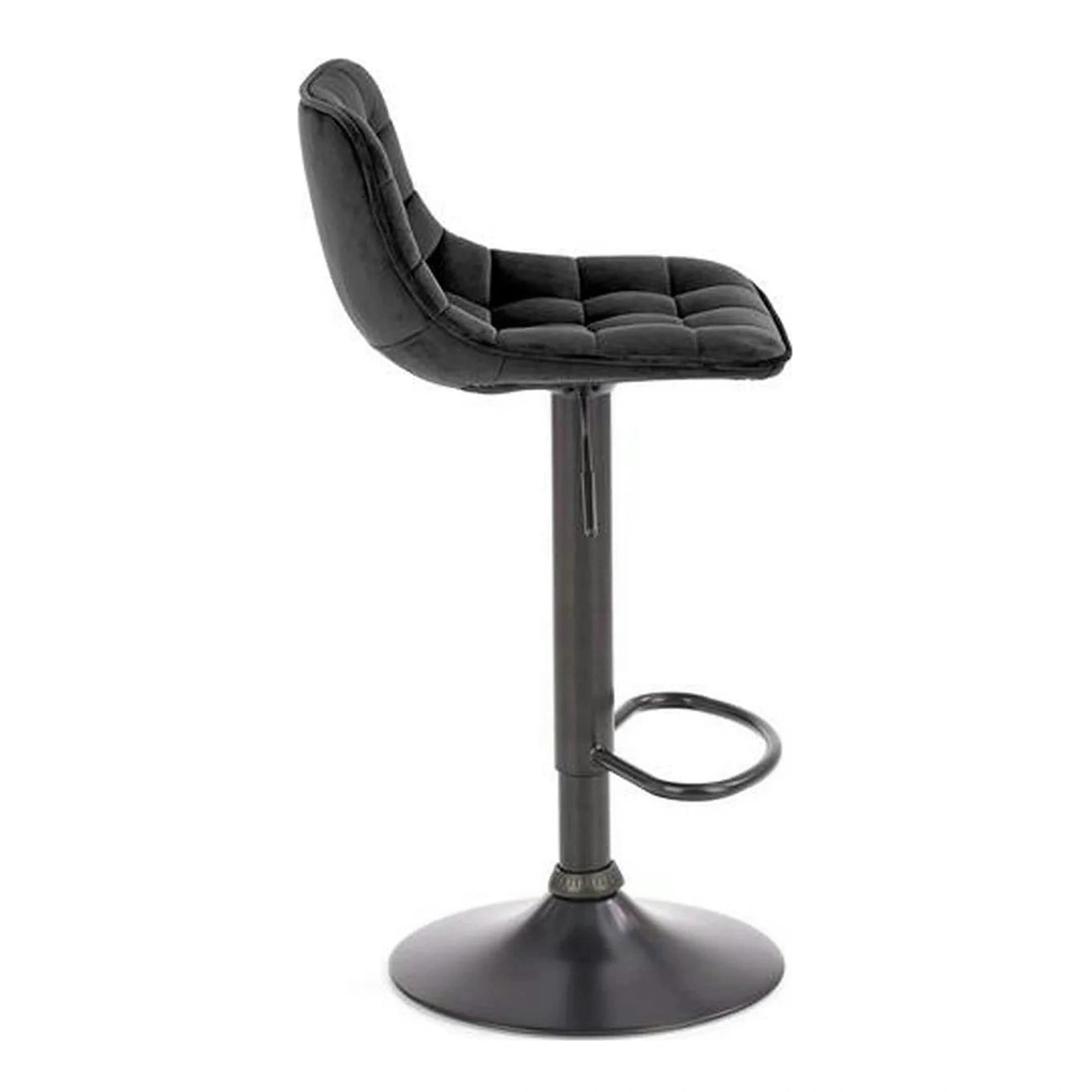 Scaun bar inalt H95, negru, stofa catifelata/otel, 43x44x84/106 cm