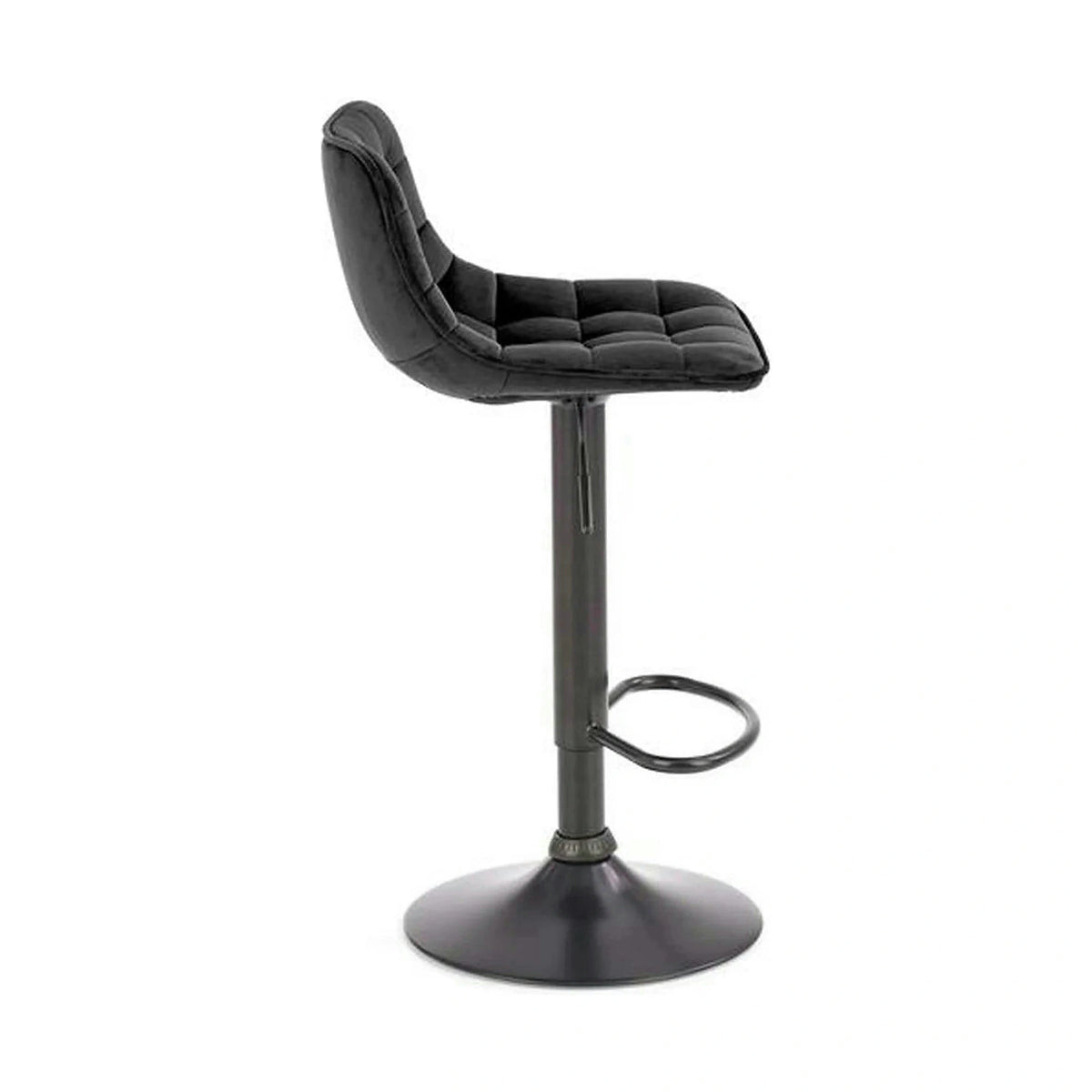 Scaun bar inalt H95, negru, stofa catifelata/otel, 43x44x84/106 cm