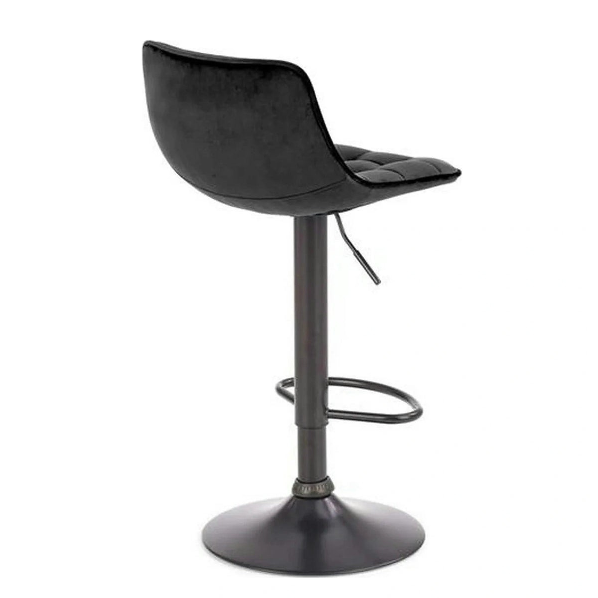 Scaun bar inalt H95, negru, stofa catifelata/otel, 43x44x84/106 cm
