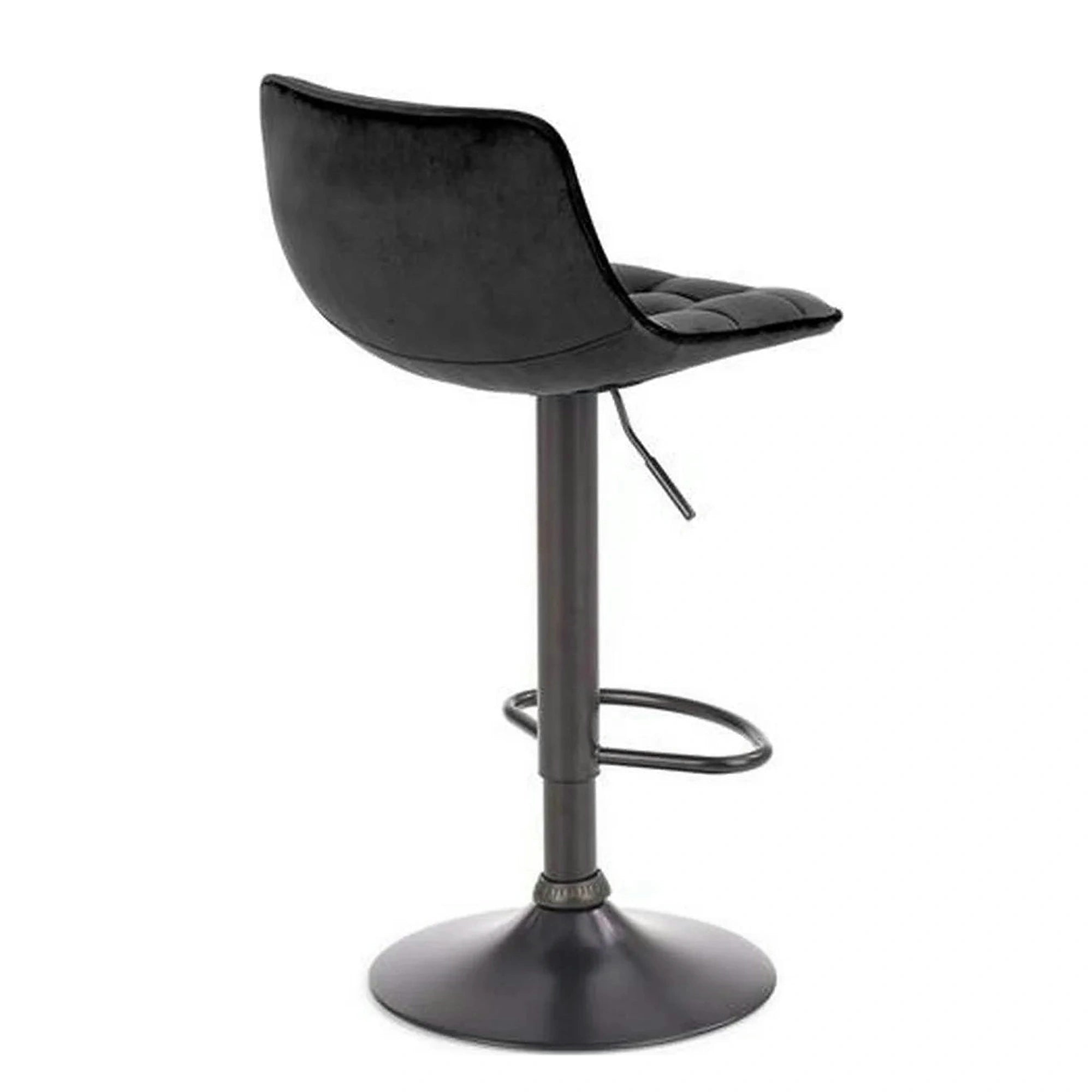 Scaun bar inalt H95, negru, stofa catifelata/otel, 43x44x84/106 cm