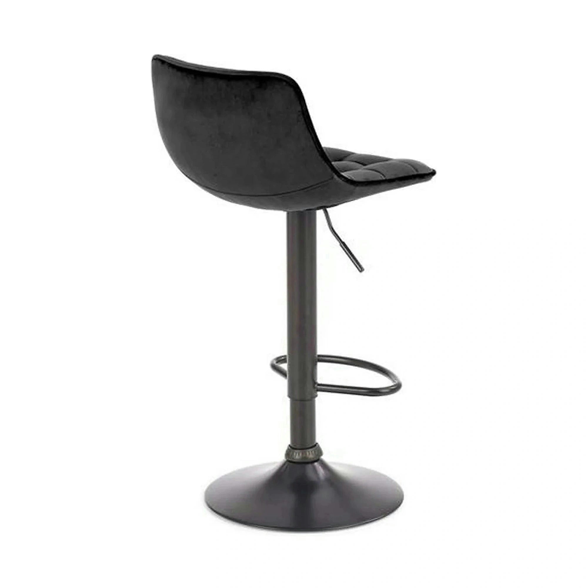 Scaun bar inalt H95, negru, stofa catifelata/otel, 43x44x84/106 cm