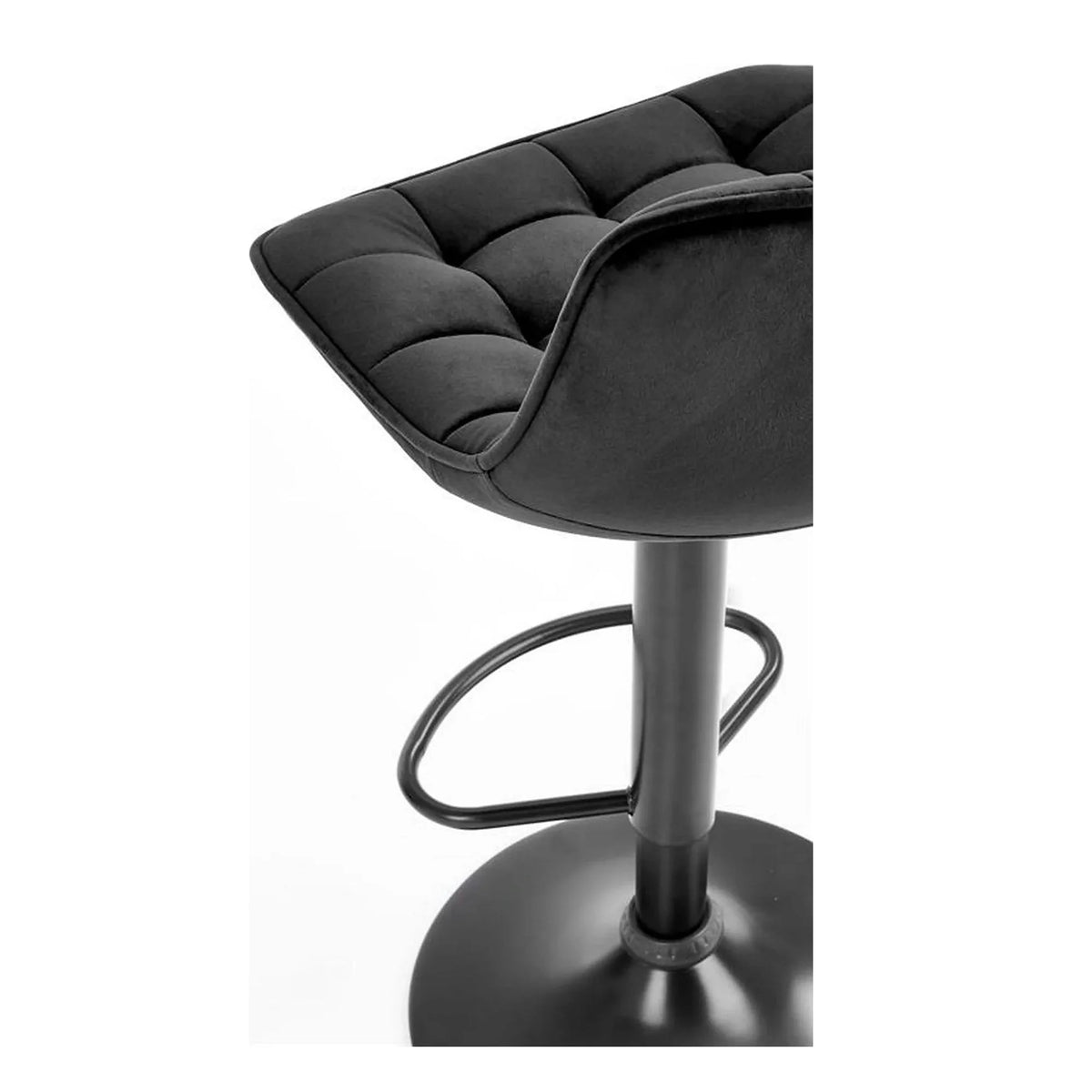 Scaun bar inalt H95, negru, stofa catifelata/otel, 43x44x84/106 cm