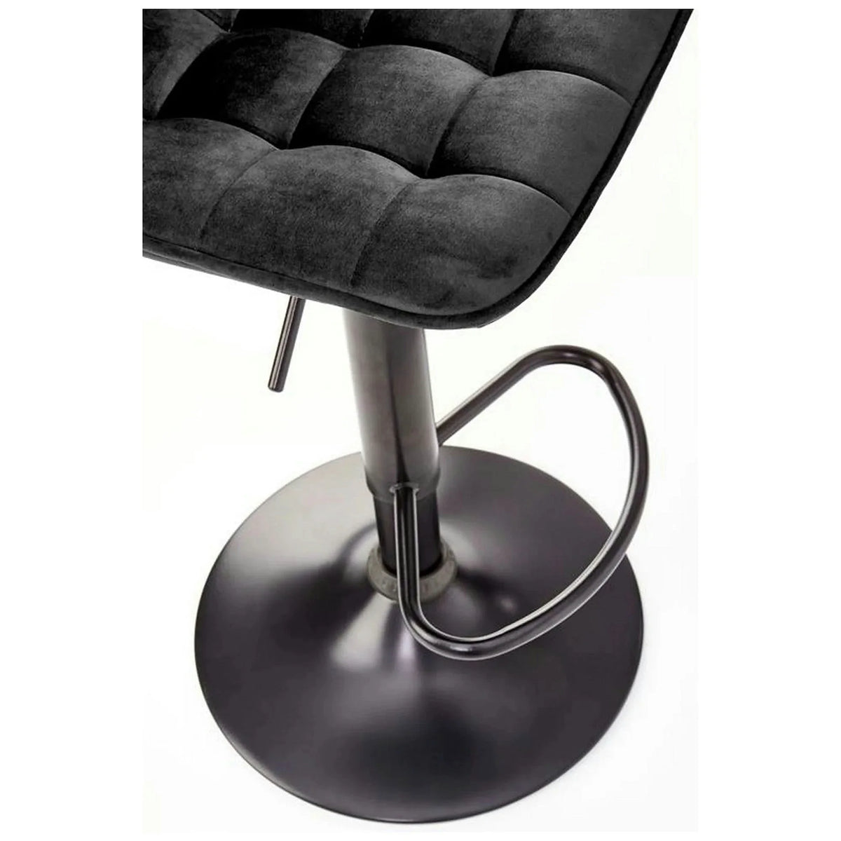 Scaun bar inalt H95, negru, stofa catifelata/otel, 43x44x84/106 cm