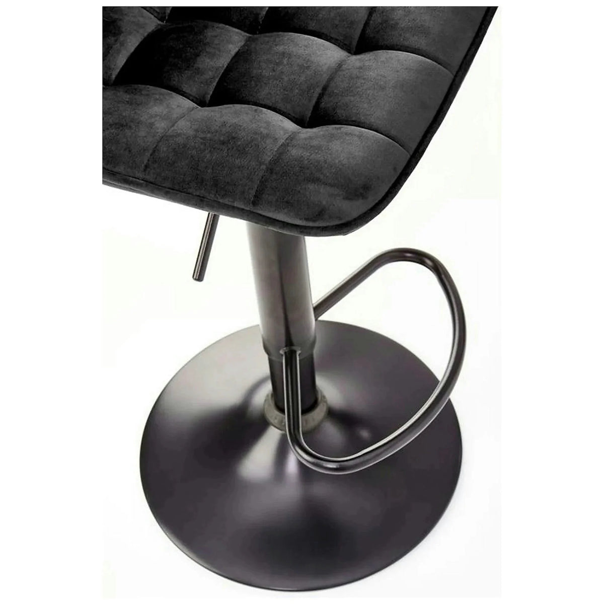 Scaun bar inalt H95, negru, stofa catifelata/otel, 43x44x84/106 cm