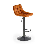 Scaun bar inalt H95, scortisoara - Bluvel 4215/negru, stofa catifelata/metal, 43x44x84/106 cm