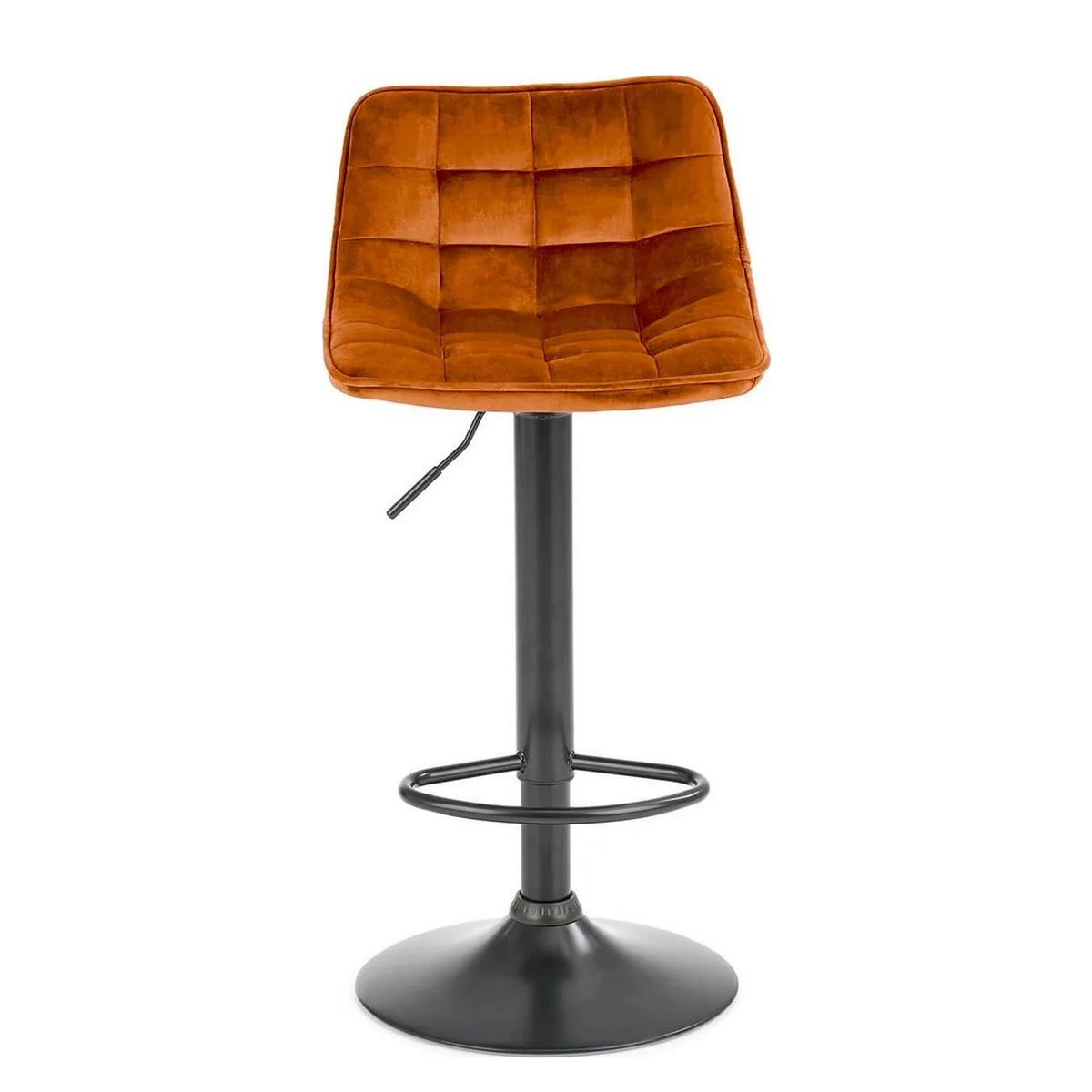 Scaun bar inalt H95, scortisoara - Bluvel 4215/negru, stofa catifelata/metal, 43x44x84/106 cm