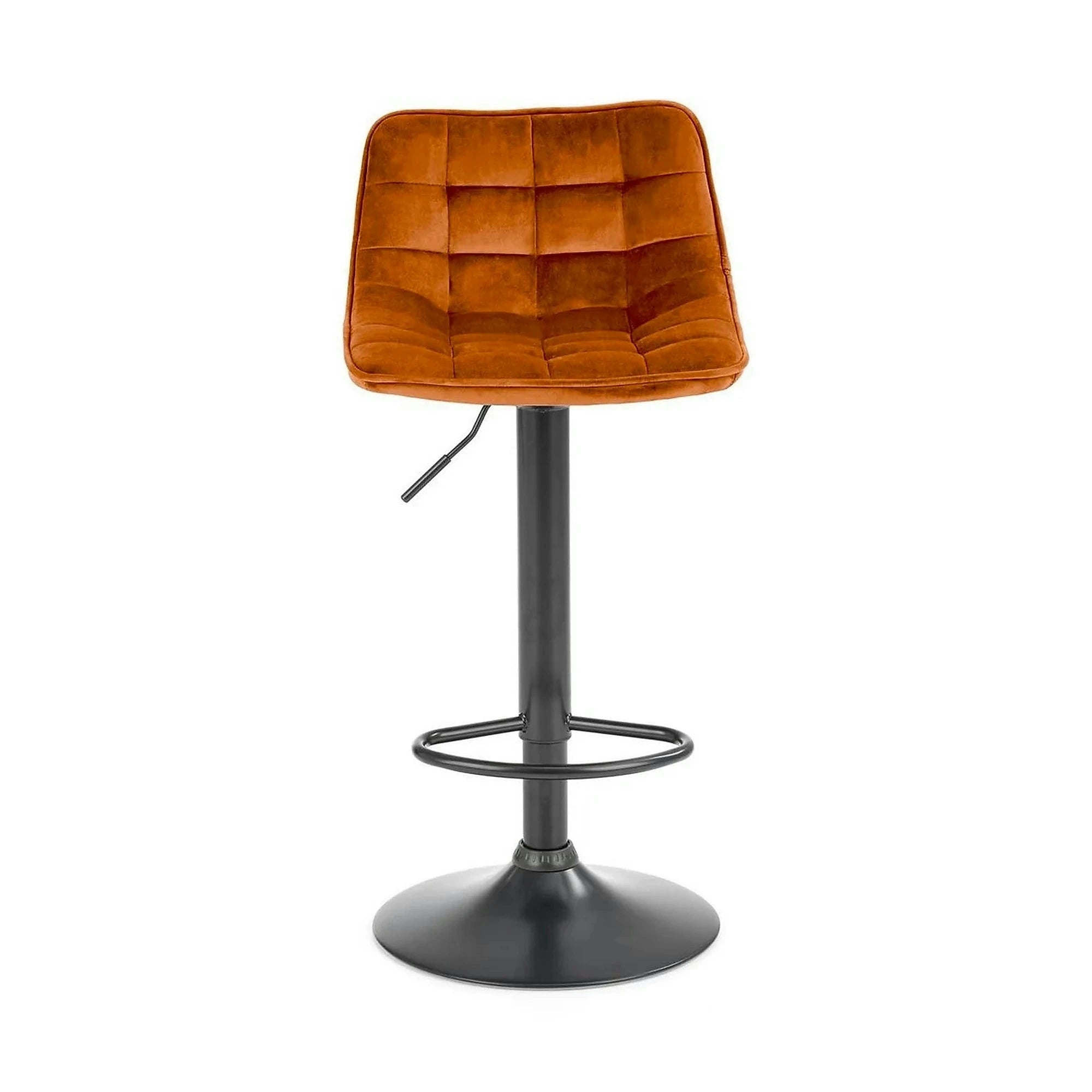 Scaun bar inalt H95, scortisoara - Bluvel 4215/negru, stofa catifelata/metal, 43x44x84/106 cm