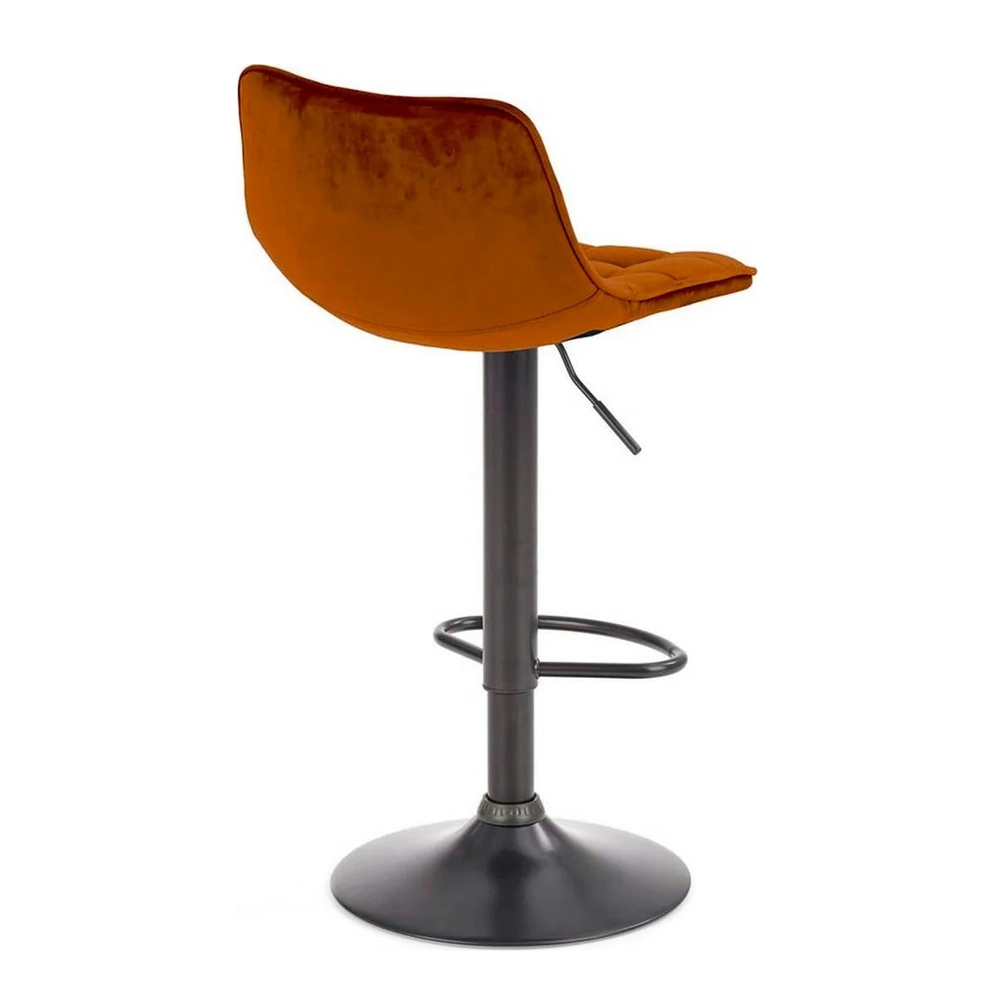 Scaun bar inalt H95, scortisoara - Bluvel 4215/negru, stofa catifelata/metal, 43x44x84/106 cm