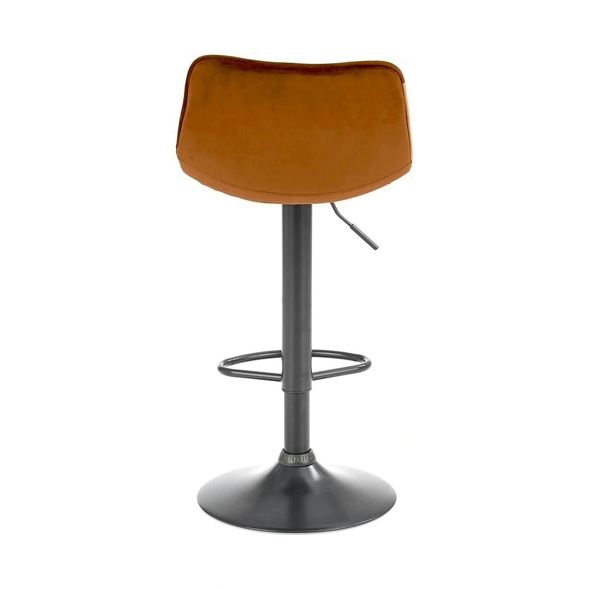 Scaun bar inalt H95, scortisoara - Bluvel 4215/negru, stofa catifelata/metal, 43x44x84/106 cm