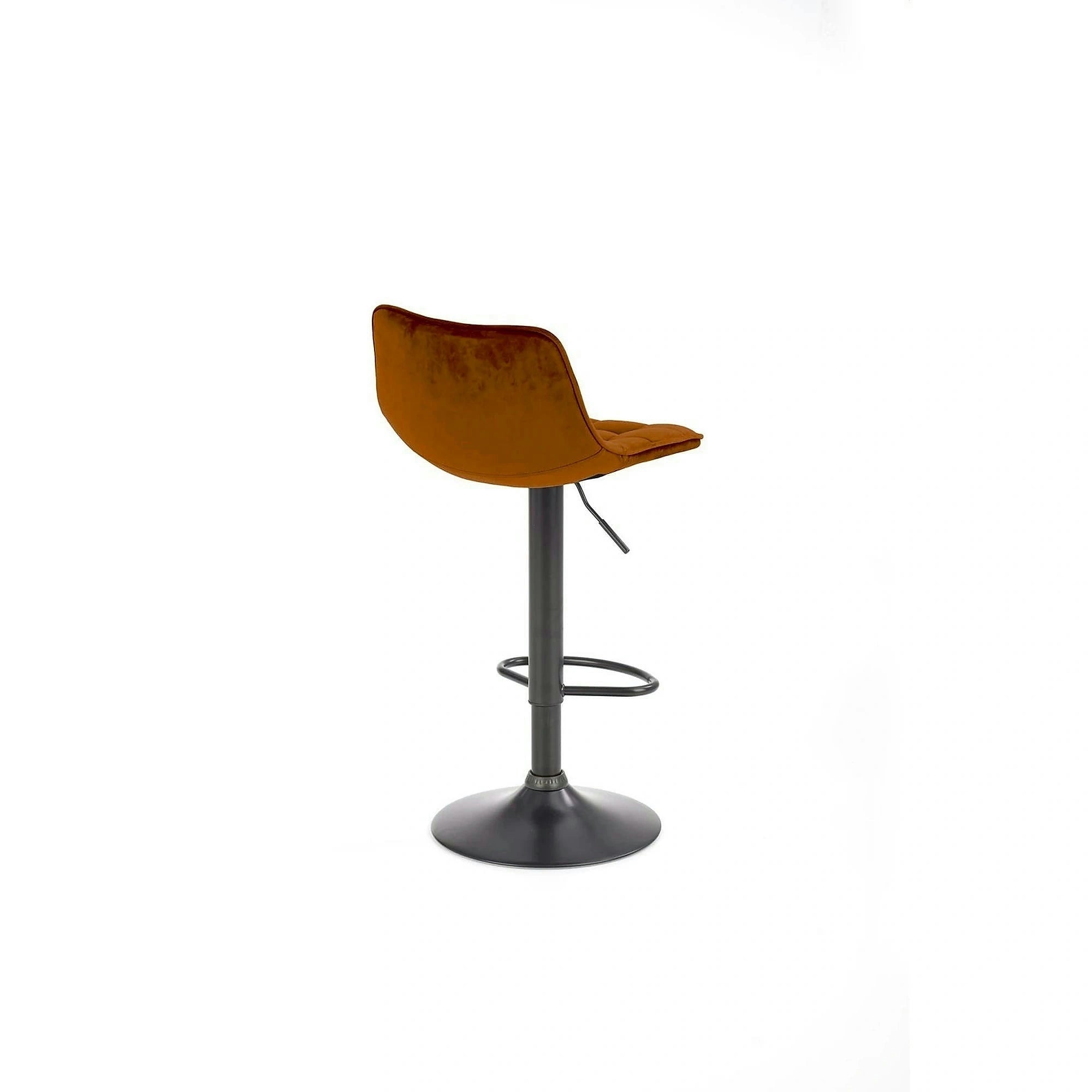 Scaun bar inalt H95, scortisoara - Bluvel 4215/negru, stofa catifelata/metal, 43x44x84/106 cm
