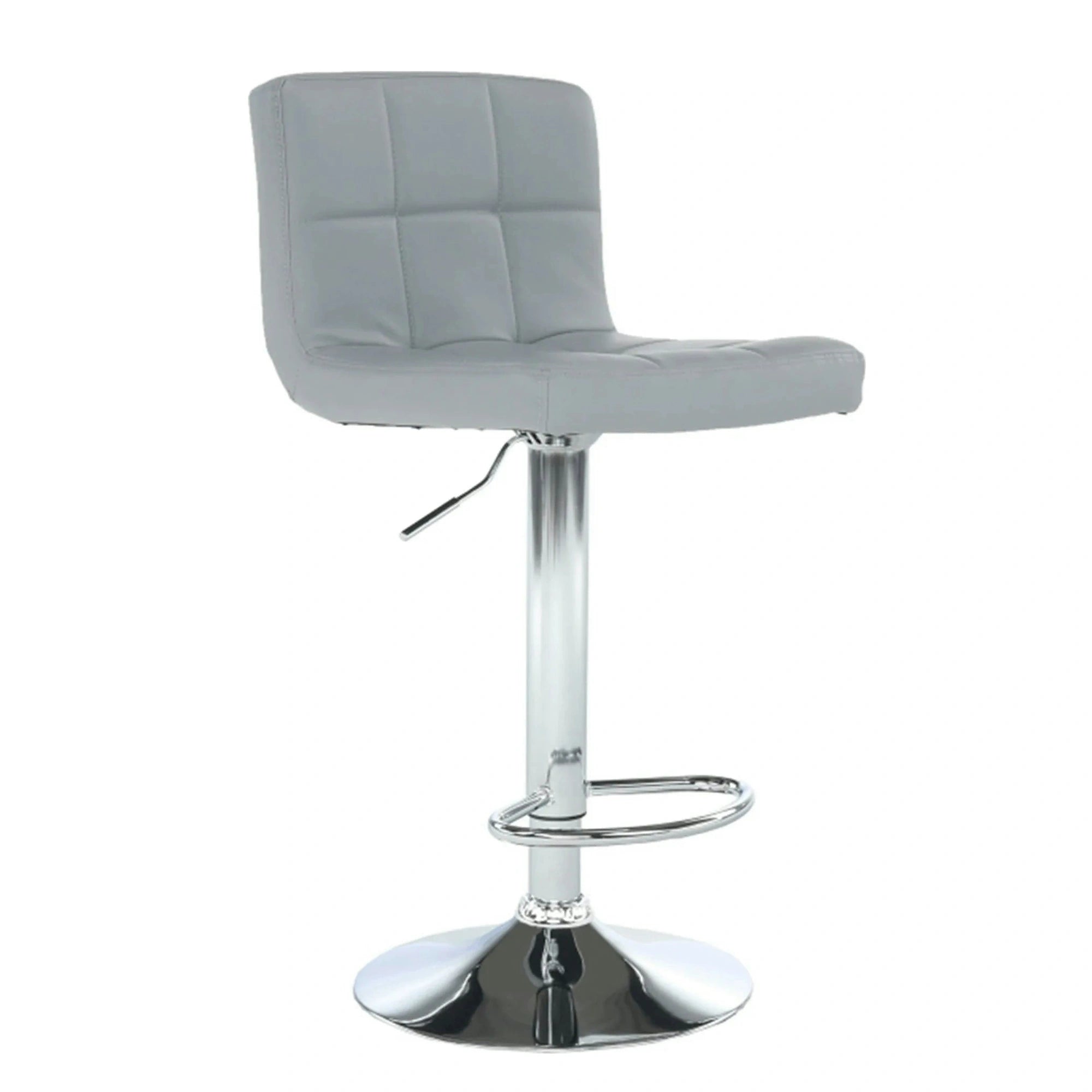 Scaun bar KANDY NEW, gri/crom, piele ecologica/metal, 40x41x87/107 cm