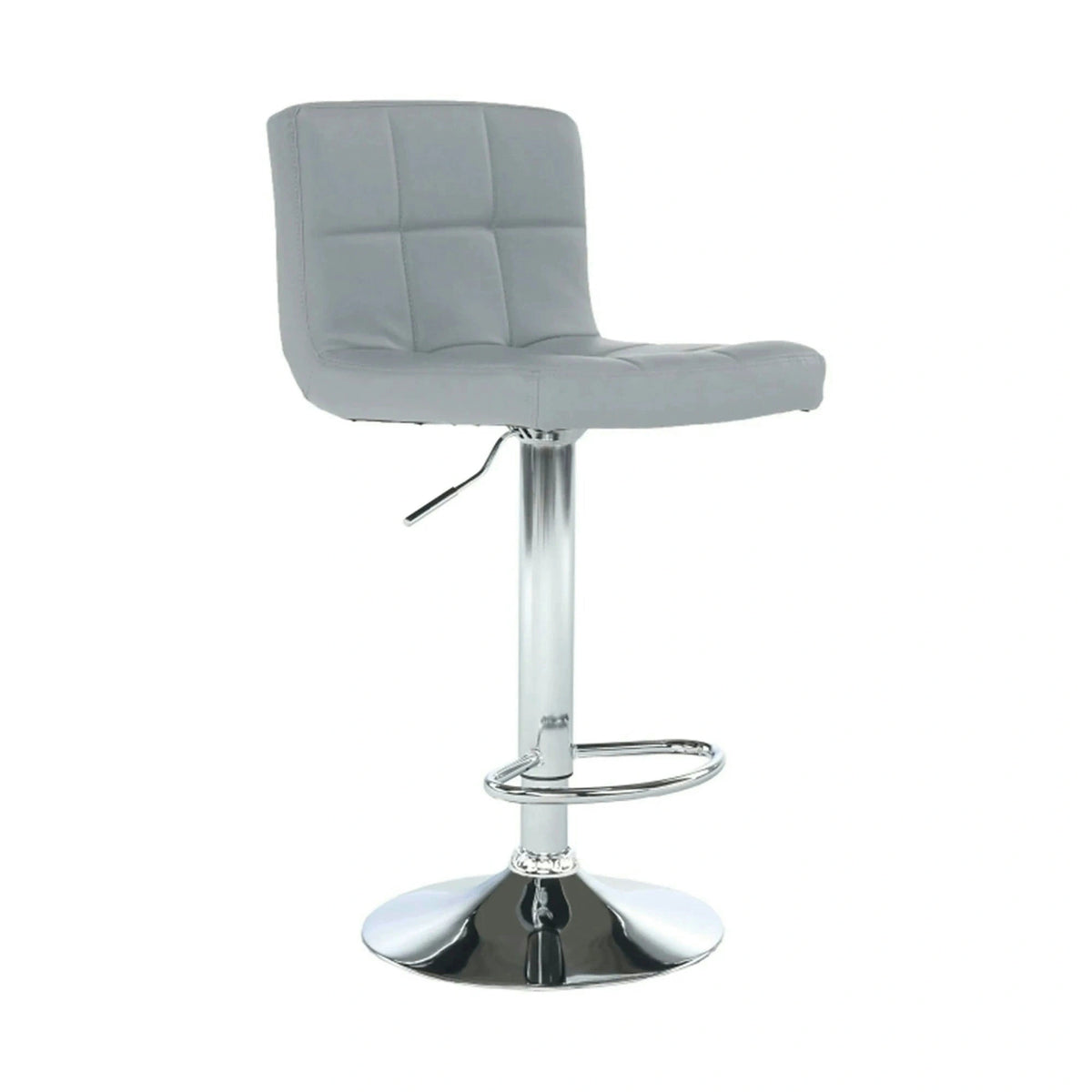 Scaun bar KANDY NEW, gri/crom, piele ecologica/metal, 40x41x87/107 cm