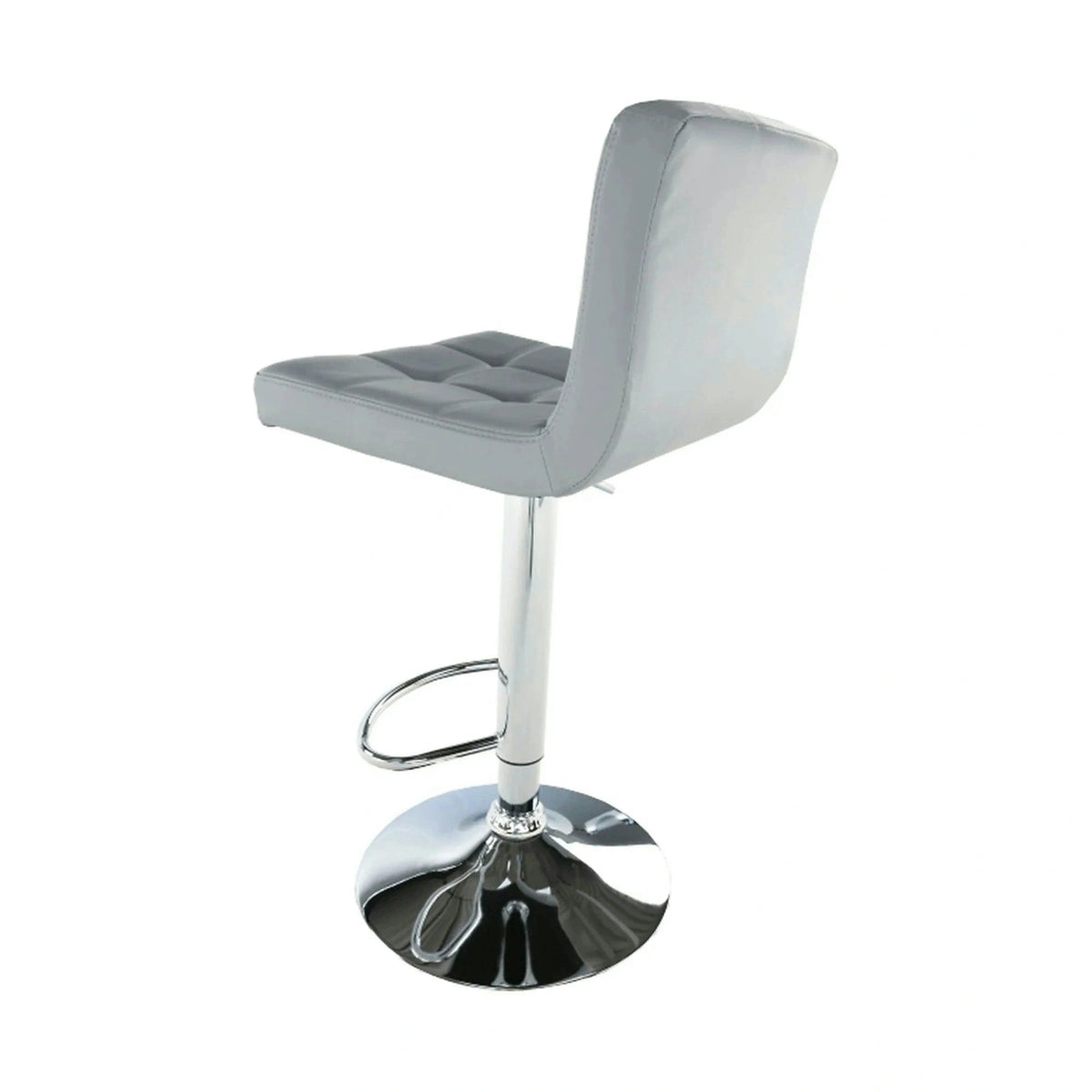 Scaun bar KANDY NEW, gri/crom, piele ecologica/metal, 40x41x87/107 cm