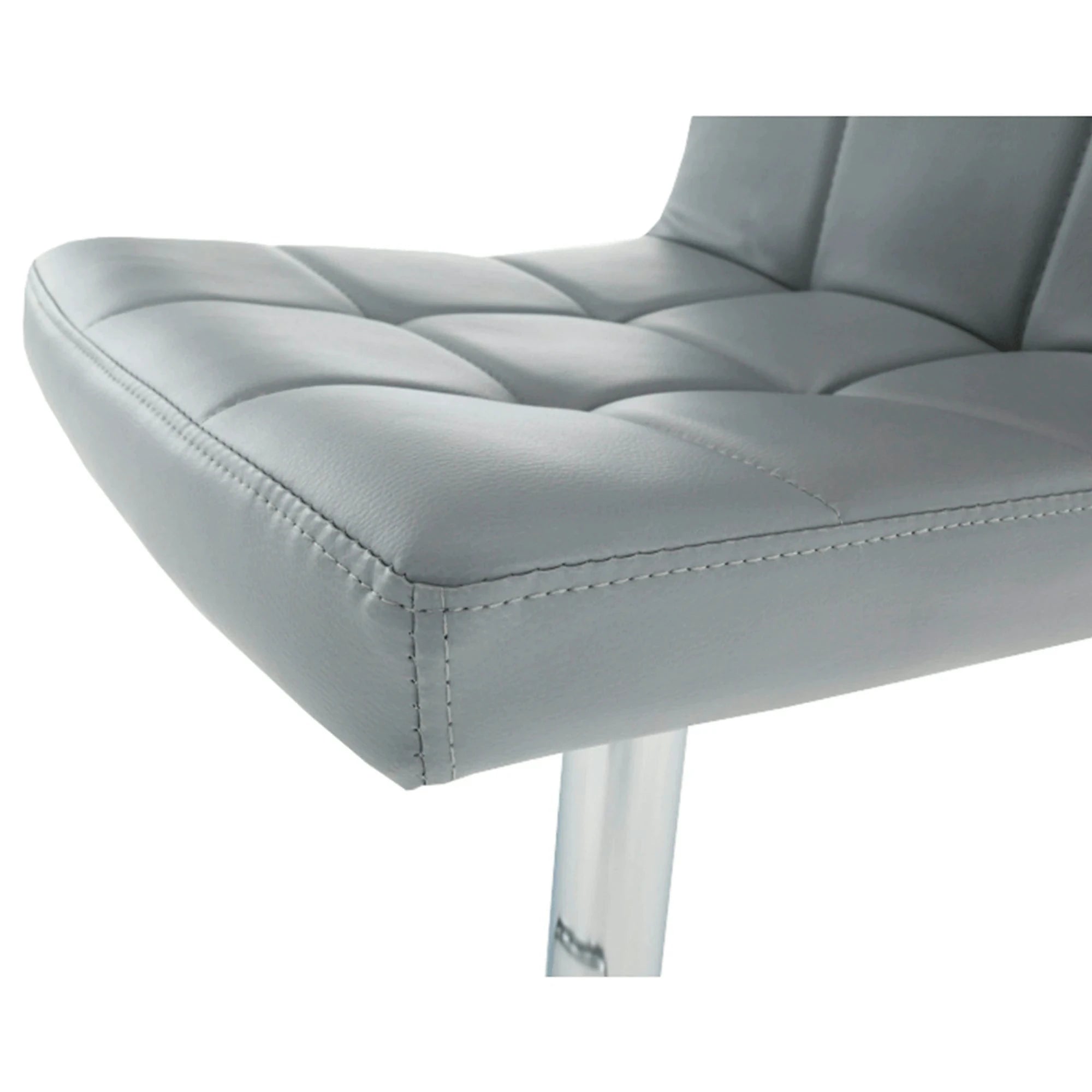 Scaun bar KANDY NEW, gri/crom, piele ecologica/metal, 40x41x87/107 cm