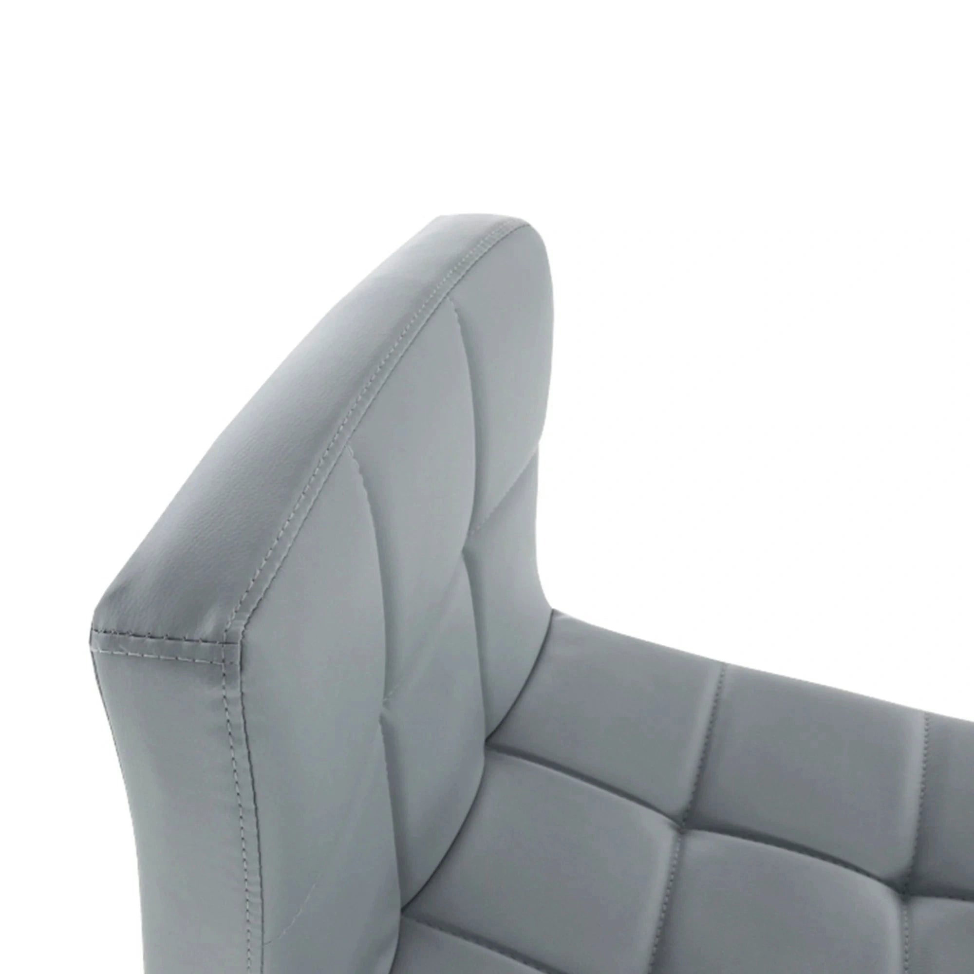 Scaun bar KANDY NEW, gri/crom, piele ecologica/metal, 40x41x87/107 cm