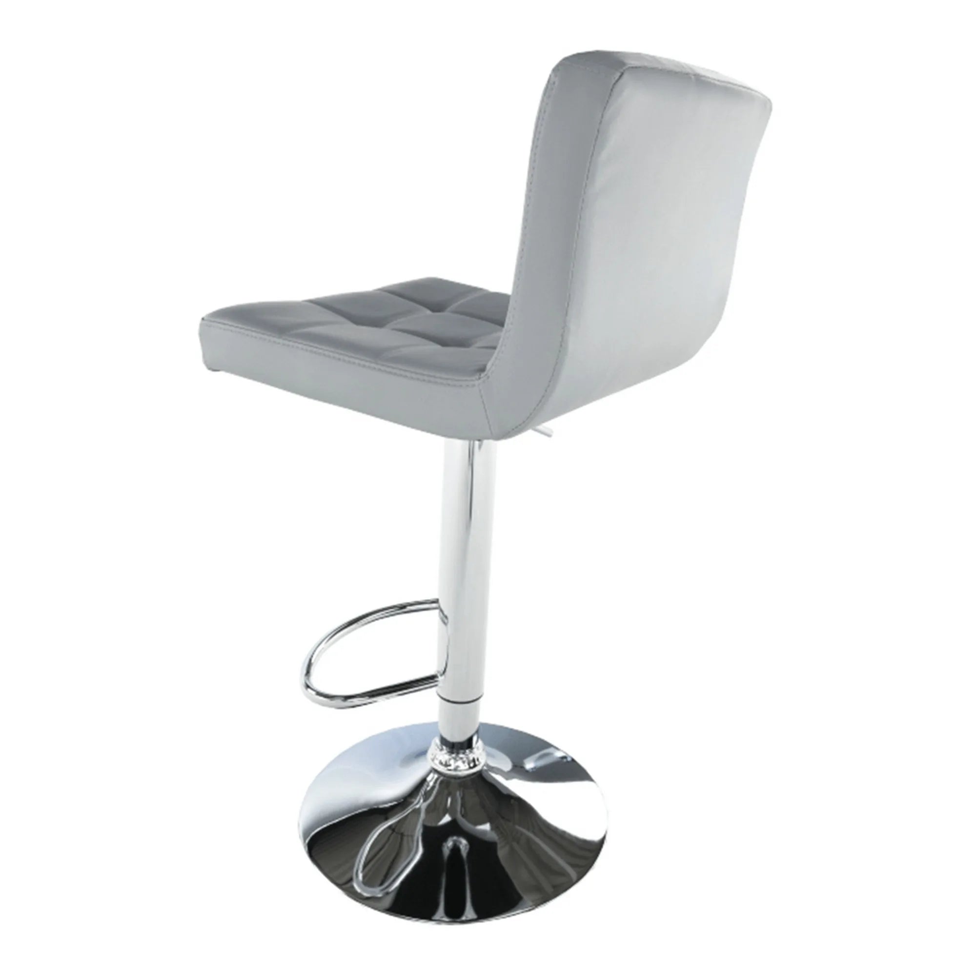 Scaun bar KANDY NEW, gri/crom, piele ecologica/metal, 40x41x87/107 cm