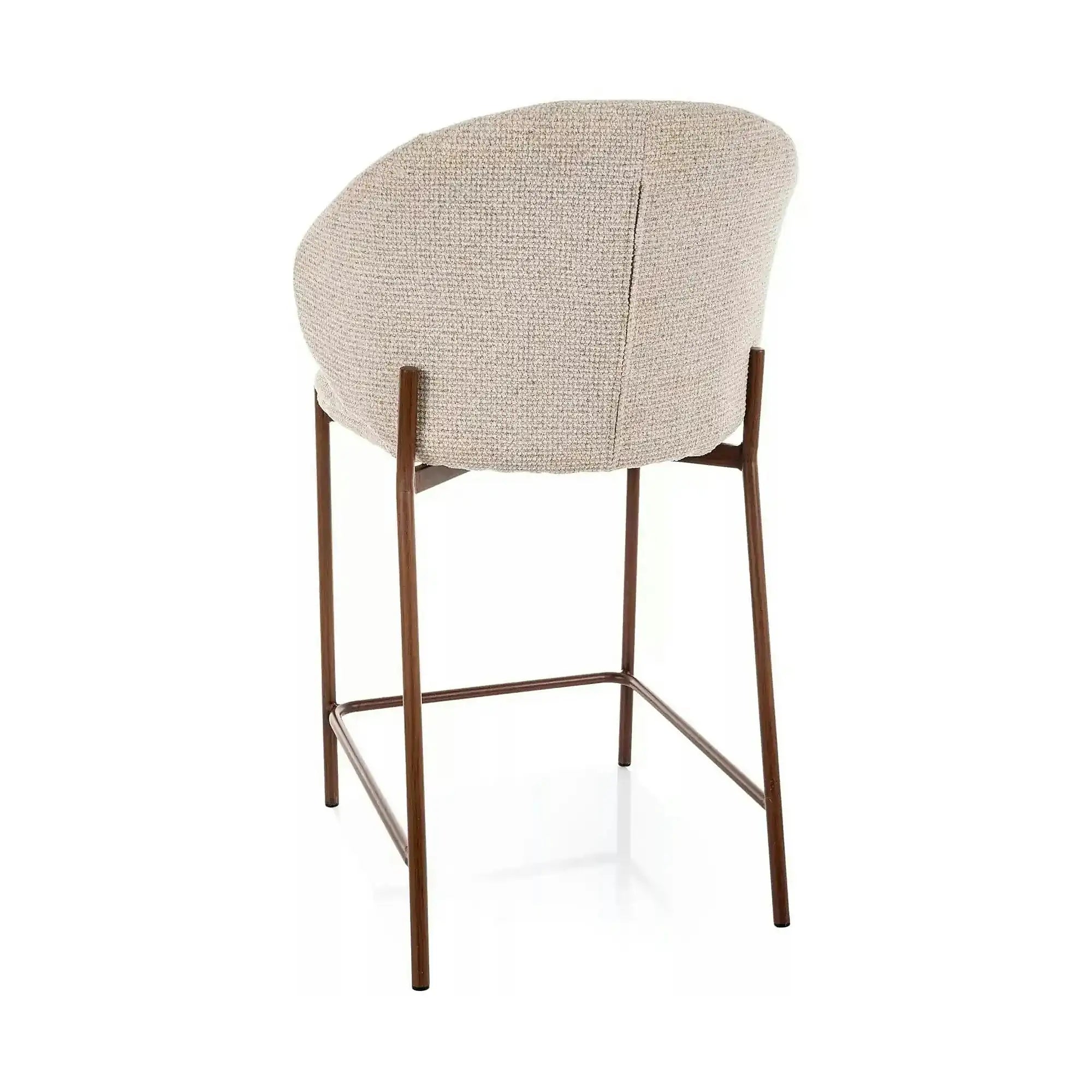 Scaun bar KIOTO H-2, bej deschis/nuc, stofă/metal, 54x44x90 cm