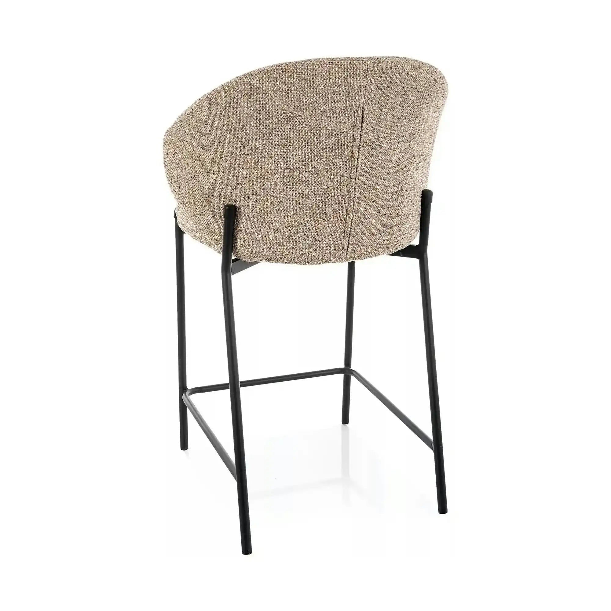Scaun bar KIOTO H-2, bej/negru, stofă/metal, 54x44x90 cm